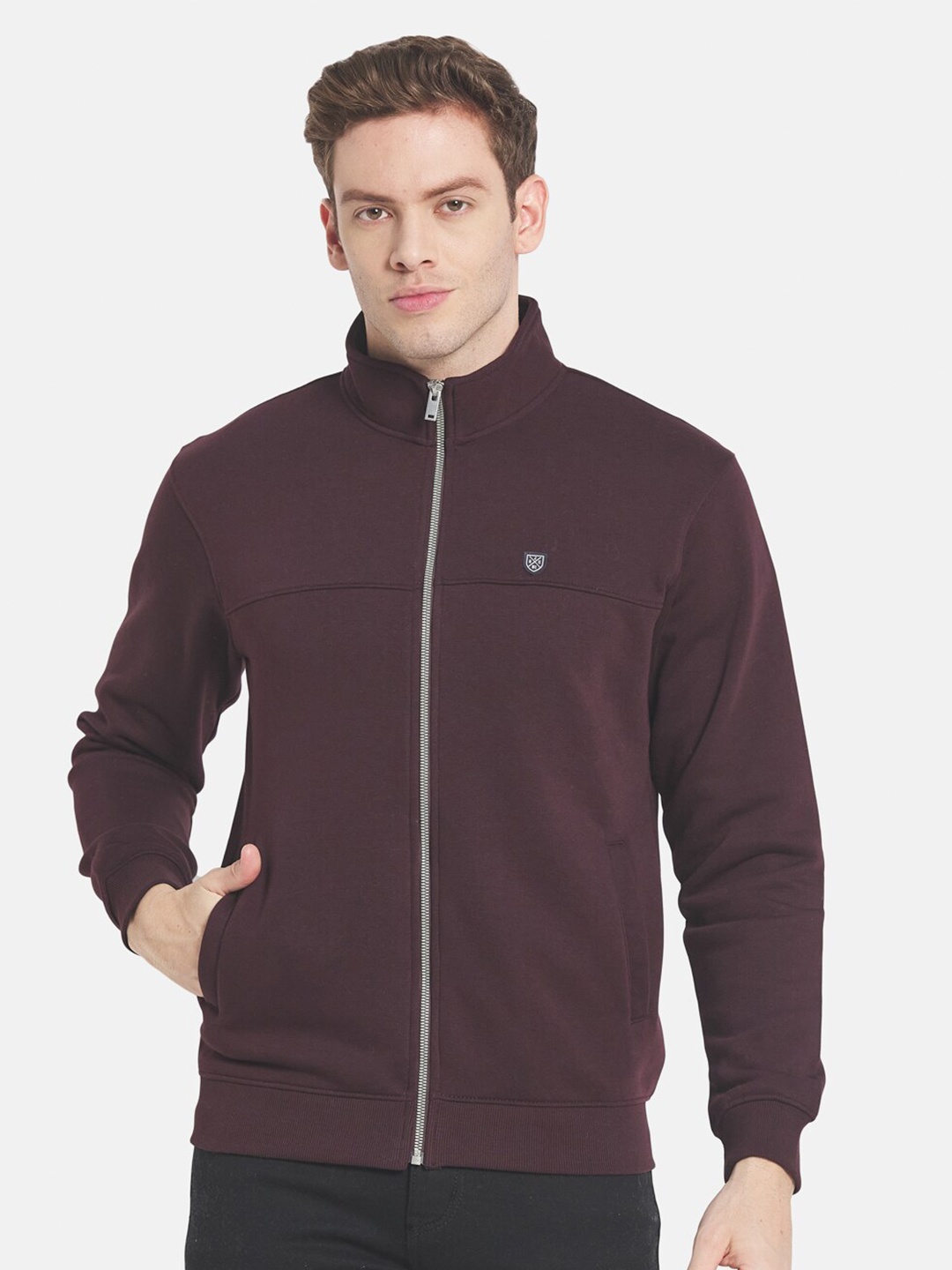 

Octave Men Maroon Solid Sweatshirt