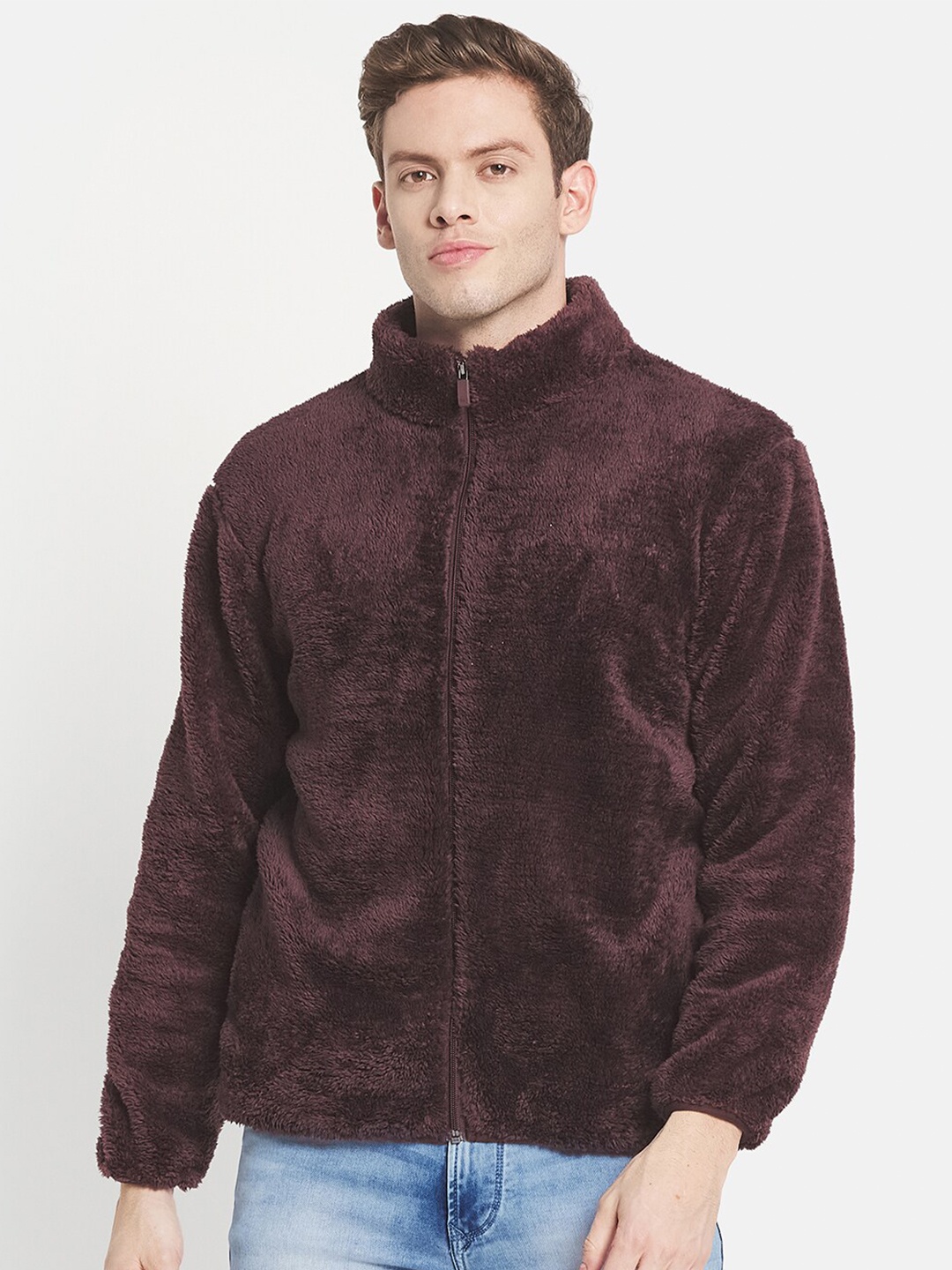 

Octave Men Maroon Solid Sweatshirt