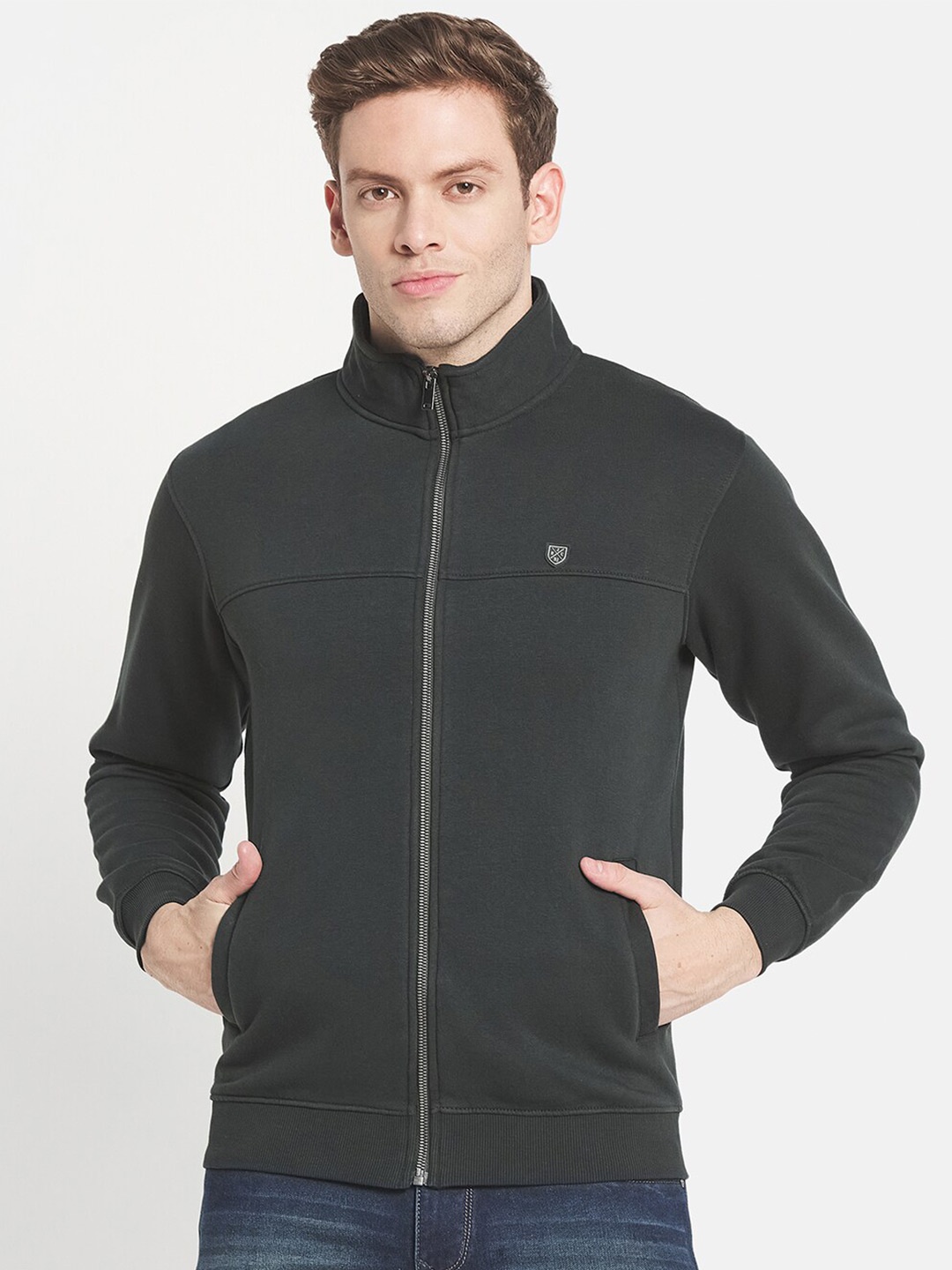 

Octave Men Green Solid Sweatshirt