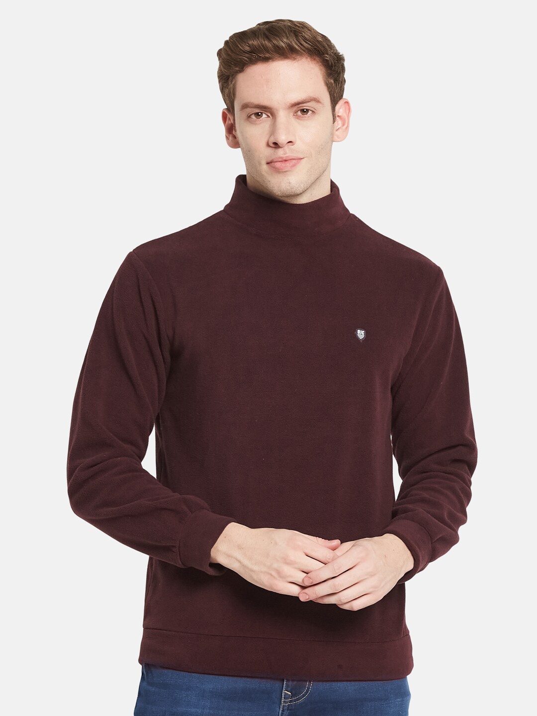 

Octave Men Maroon Solid Sweatshirt