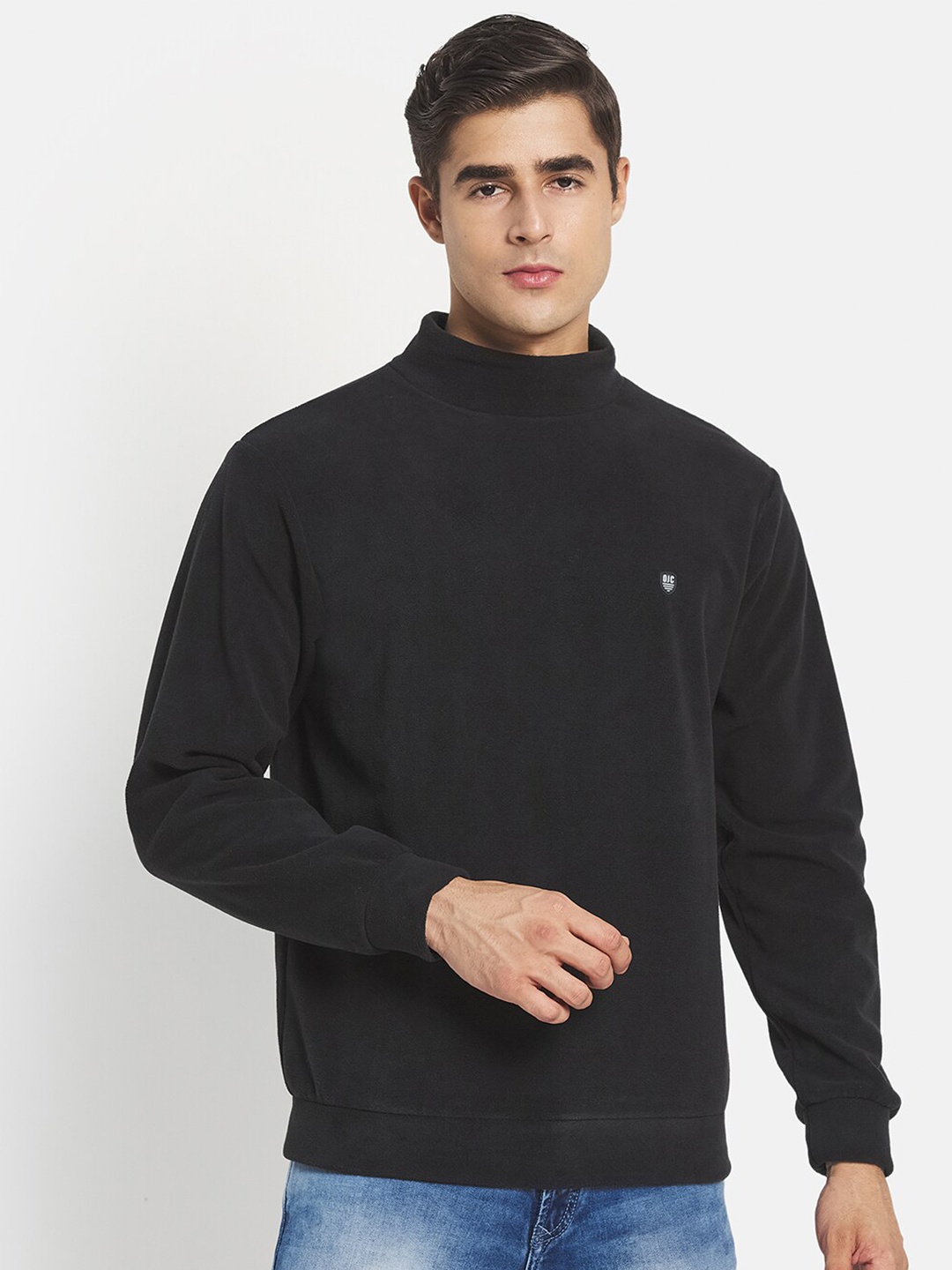 

Octave Men Black Solid Sweatshirt
