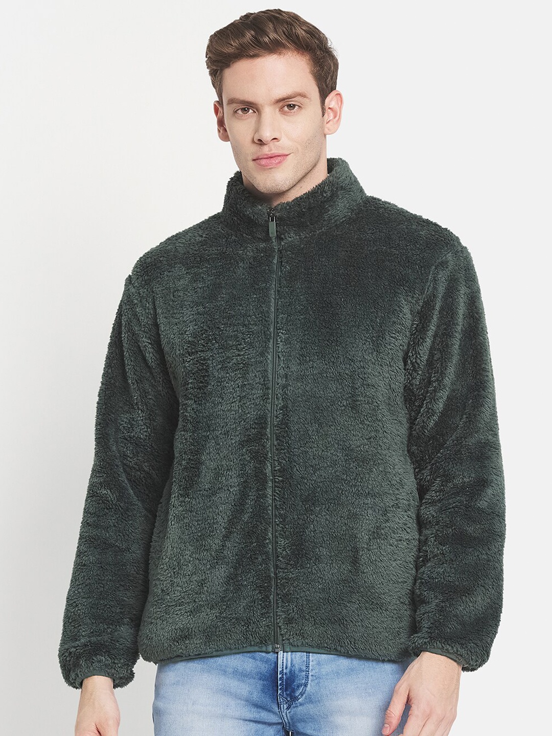 

Octave Men Green Solid Sweatshirt