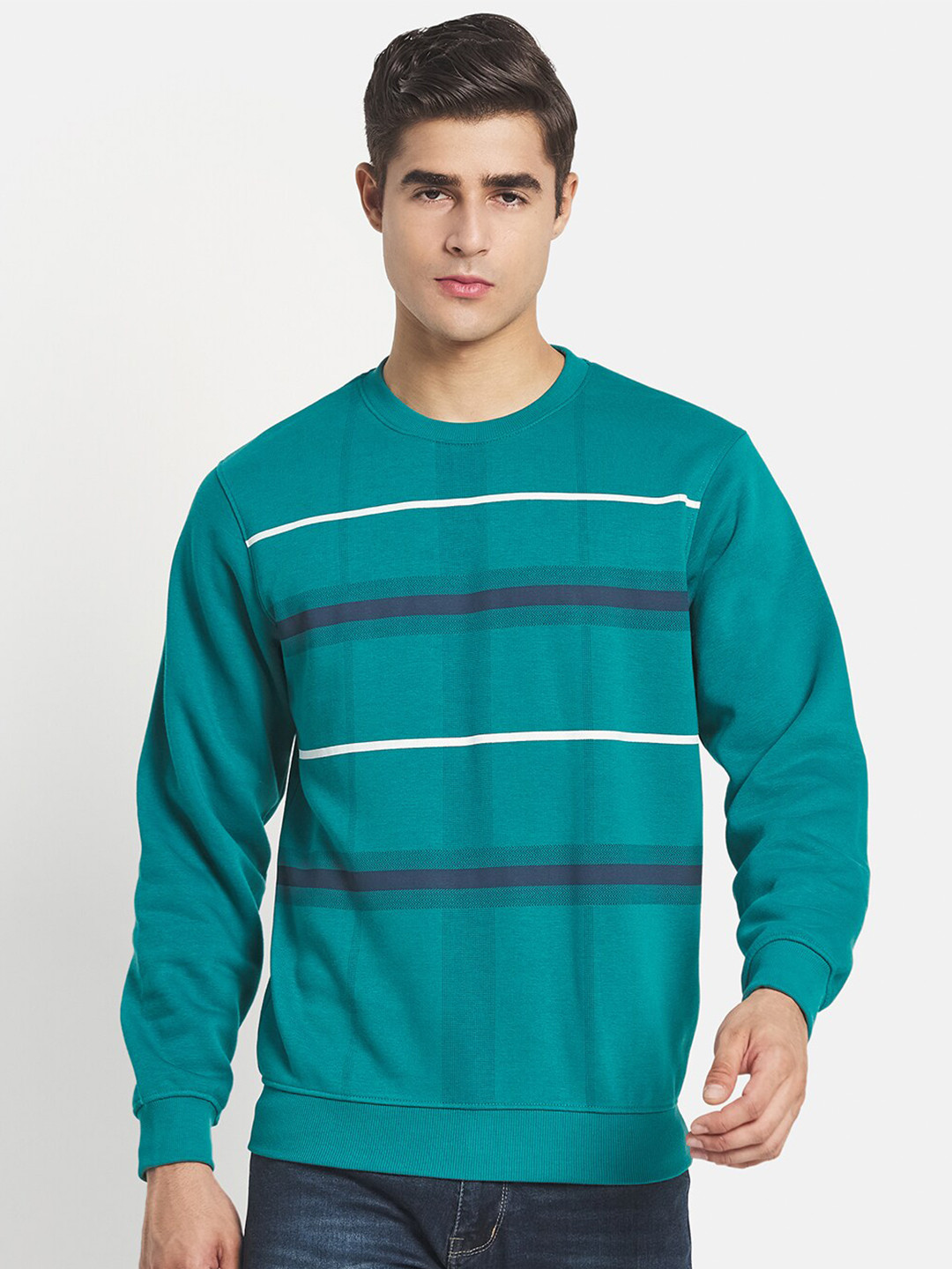 

Octave Men Green Checked Sweatshirt