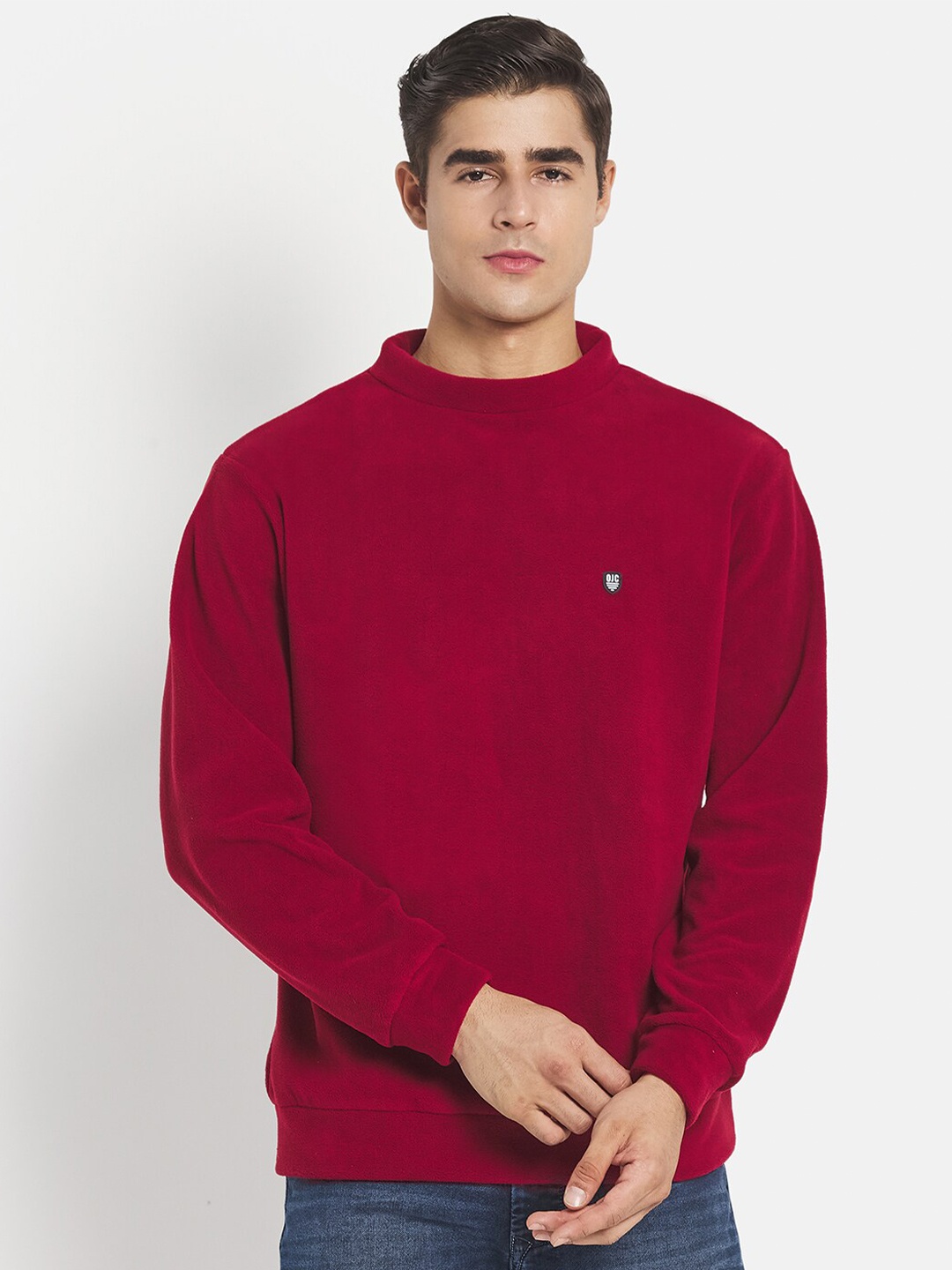 

Octave Men Maroon Solid Sweatshirt