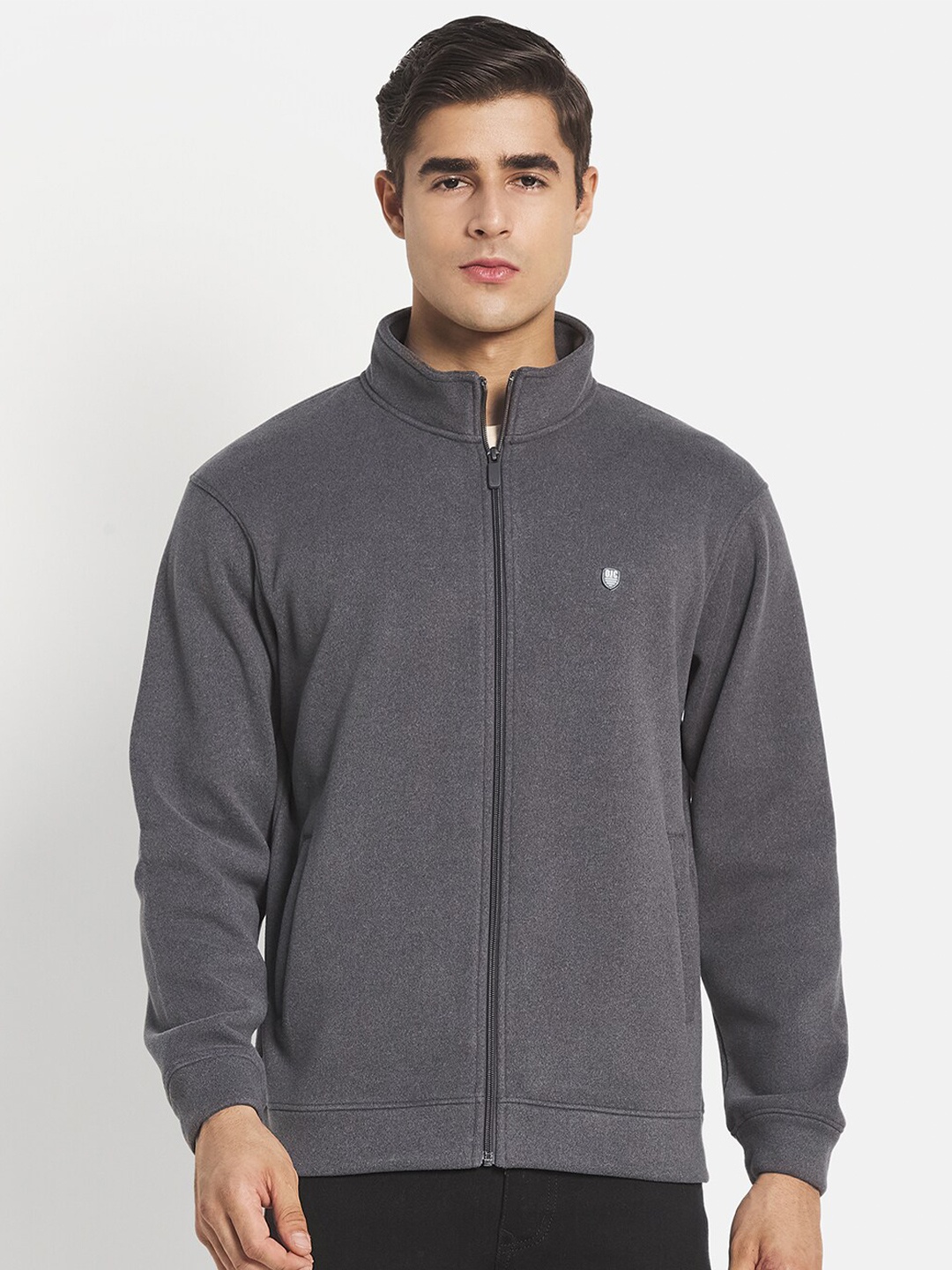 

Octave Men Grey Solid Sweatshirt