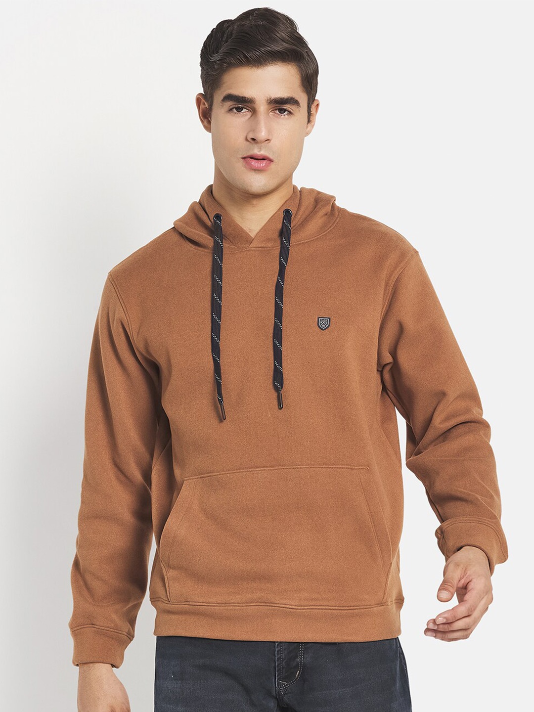 

Octave Men Brown Hooded Sweatshirt