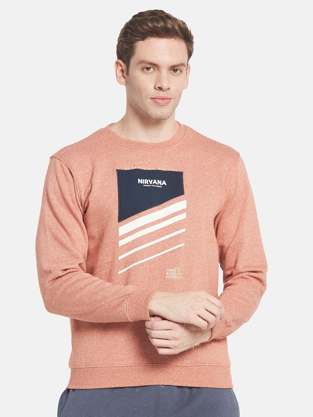 

Octave Men Coral Printed Sweatshirt
