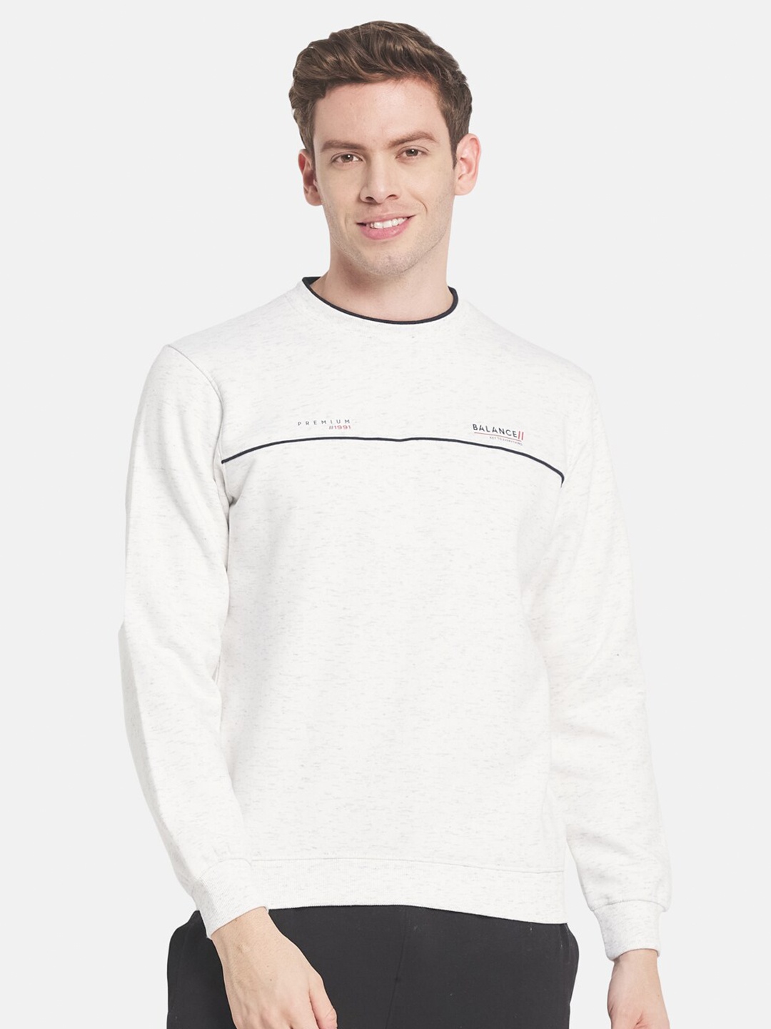 

Octave Men White Printed Sweatshirt