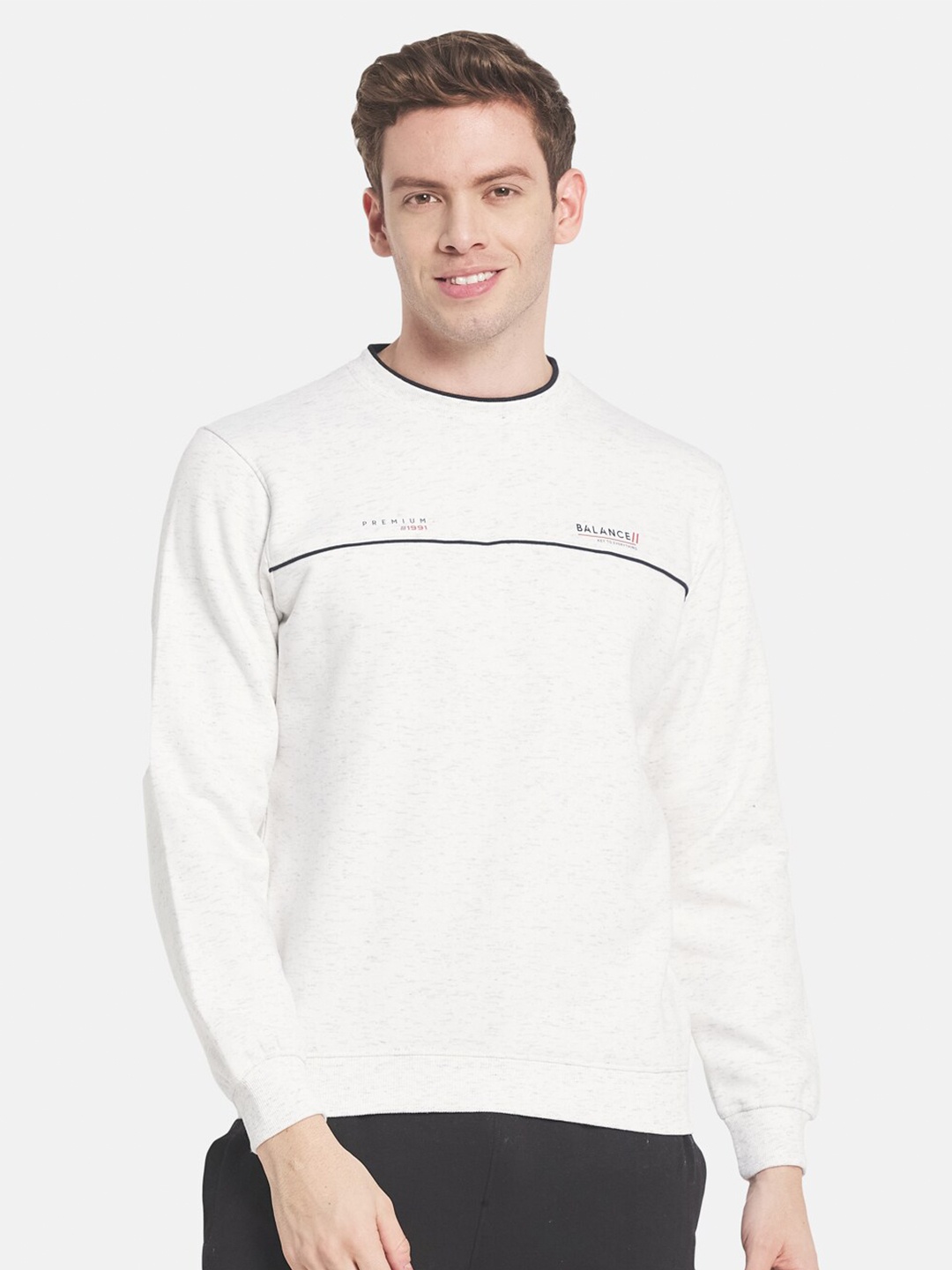 

Octave Men White Printed Sweatshirt