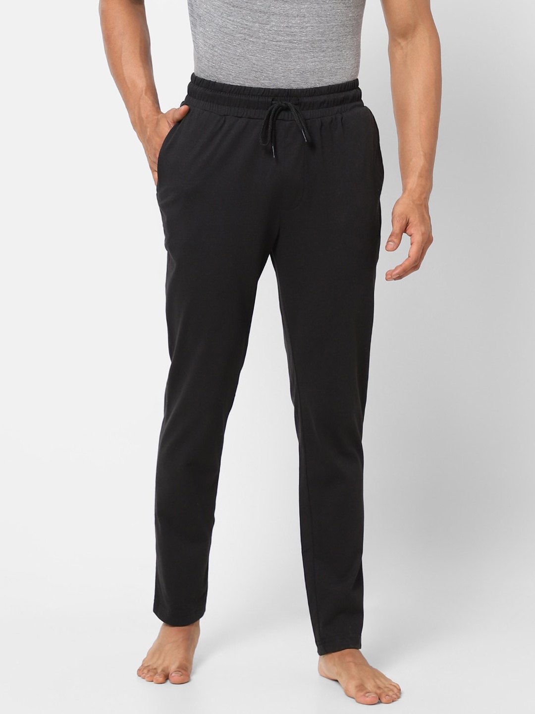 

Ajile by Pantaloons Men Black Solid Cotton Lounge Pants