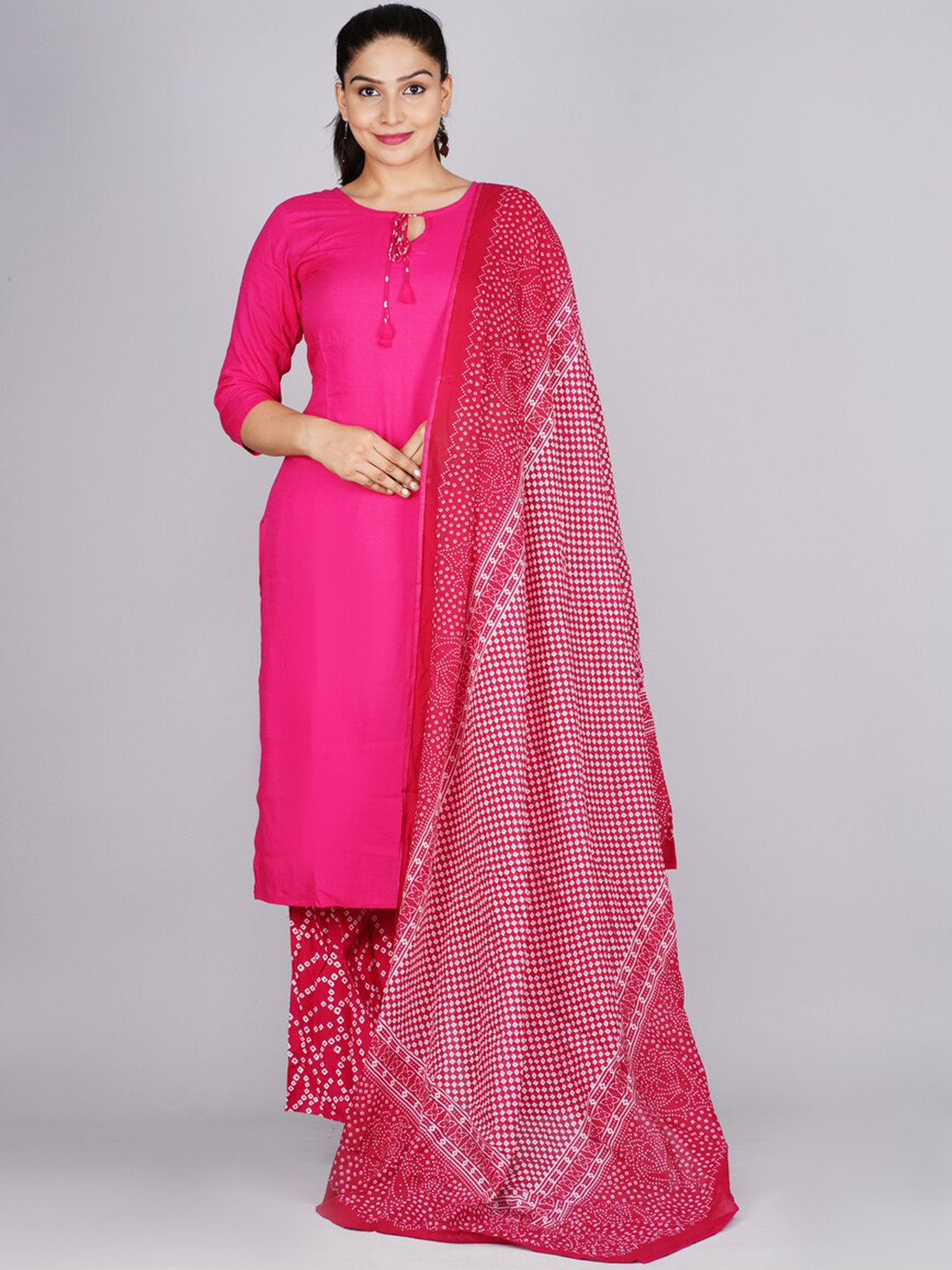 

KALINI Women Kurta with Palazzos & With Dupatta, Pink