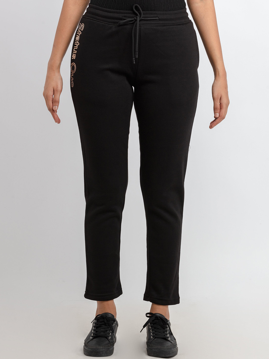 

Status Quo Women Black Solid Regular Fit Track Pant