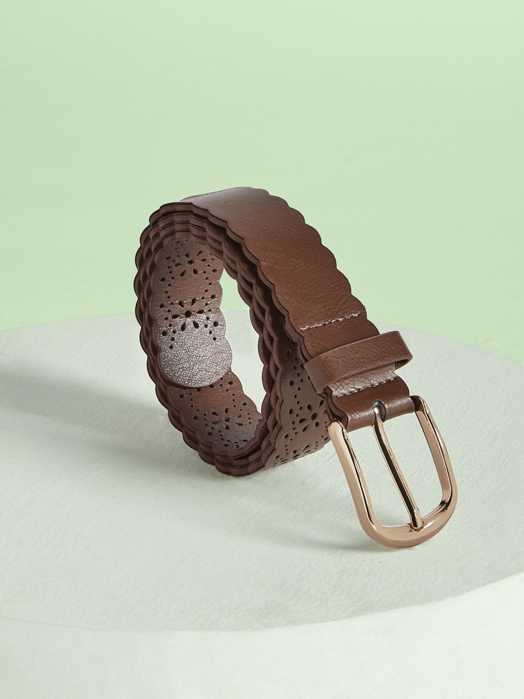 

Forever Glam by Pantaloons Women Brown Textured PU Belt