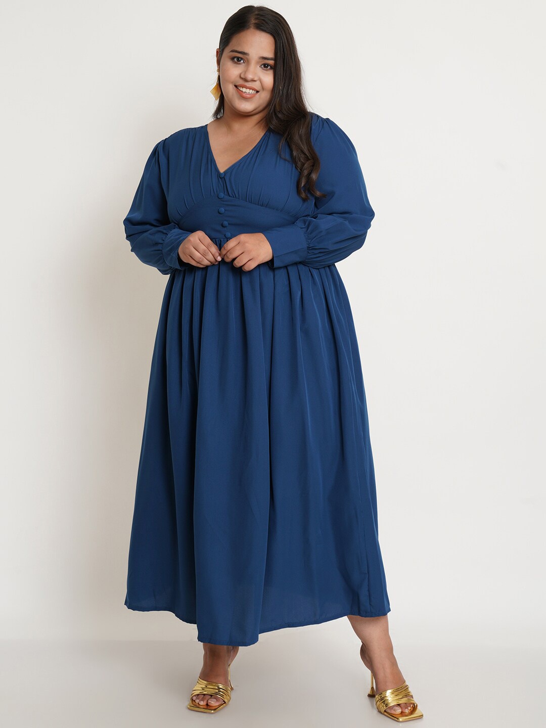 

U&F Women Plus Size Maxi Dress, Navy blue
