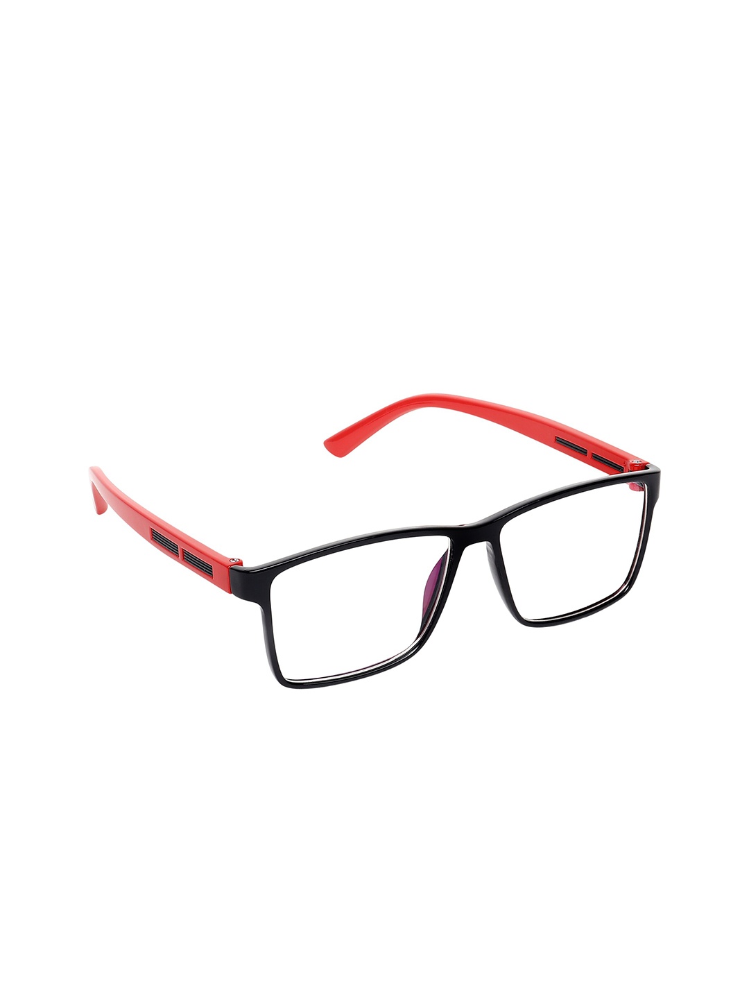 

CRIBA Unisex Clear Lens & Red Square Sunglasses with UV Protected Lens