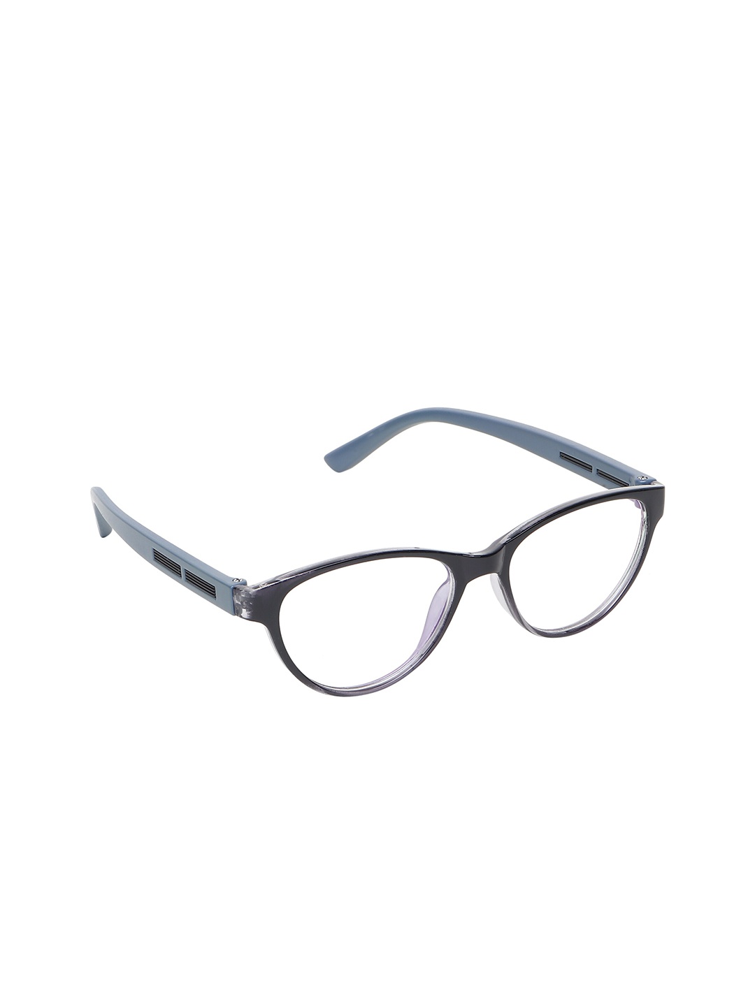 

CRIBA Unisex Clear Lens & Black Cateye Sunglasses with UV Protected Lens, Grey