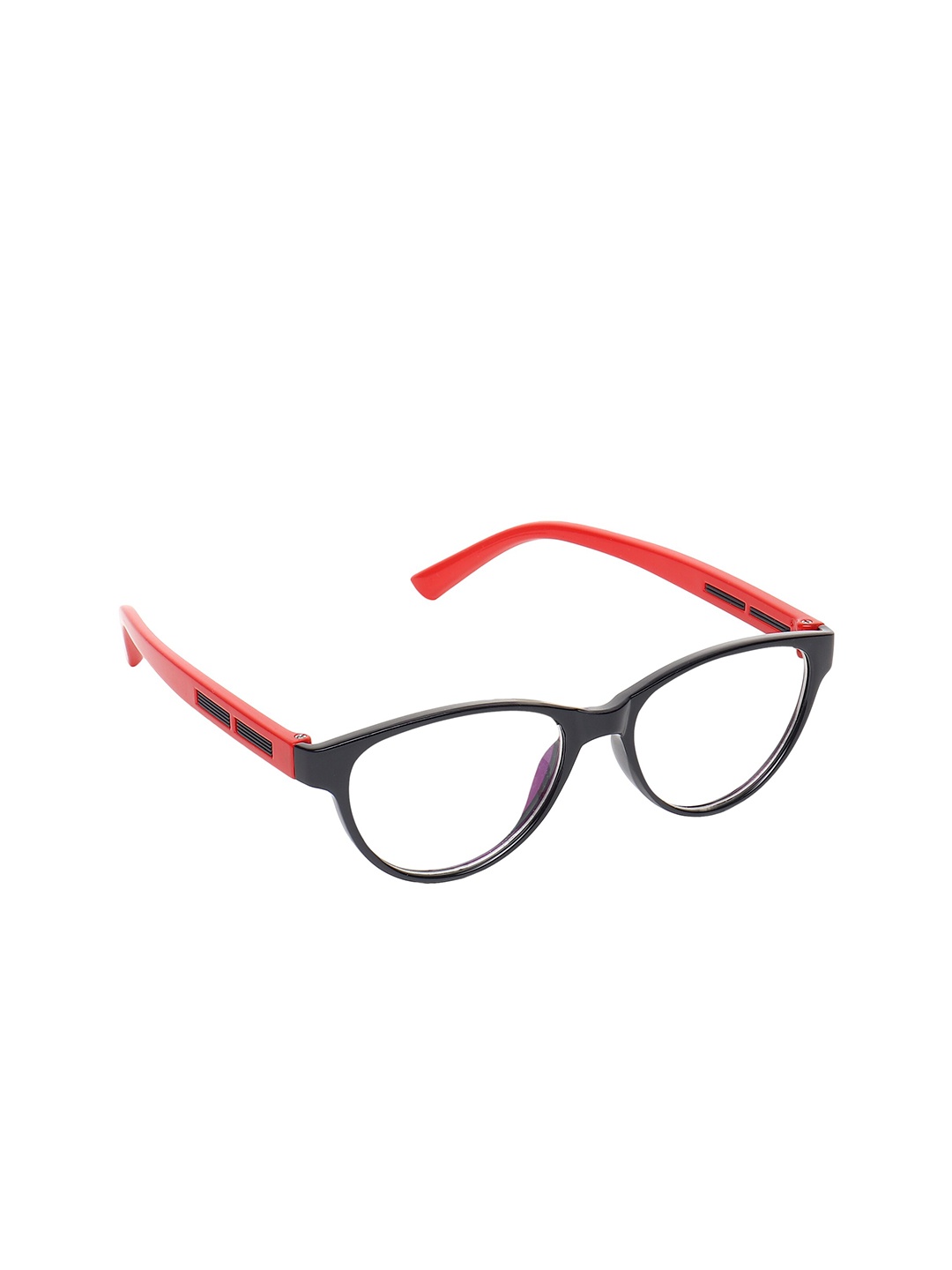 

CRIBA Unisex Clear Lens & Black Cateye Sunglasses with UV Protected Lens, Red