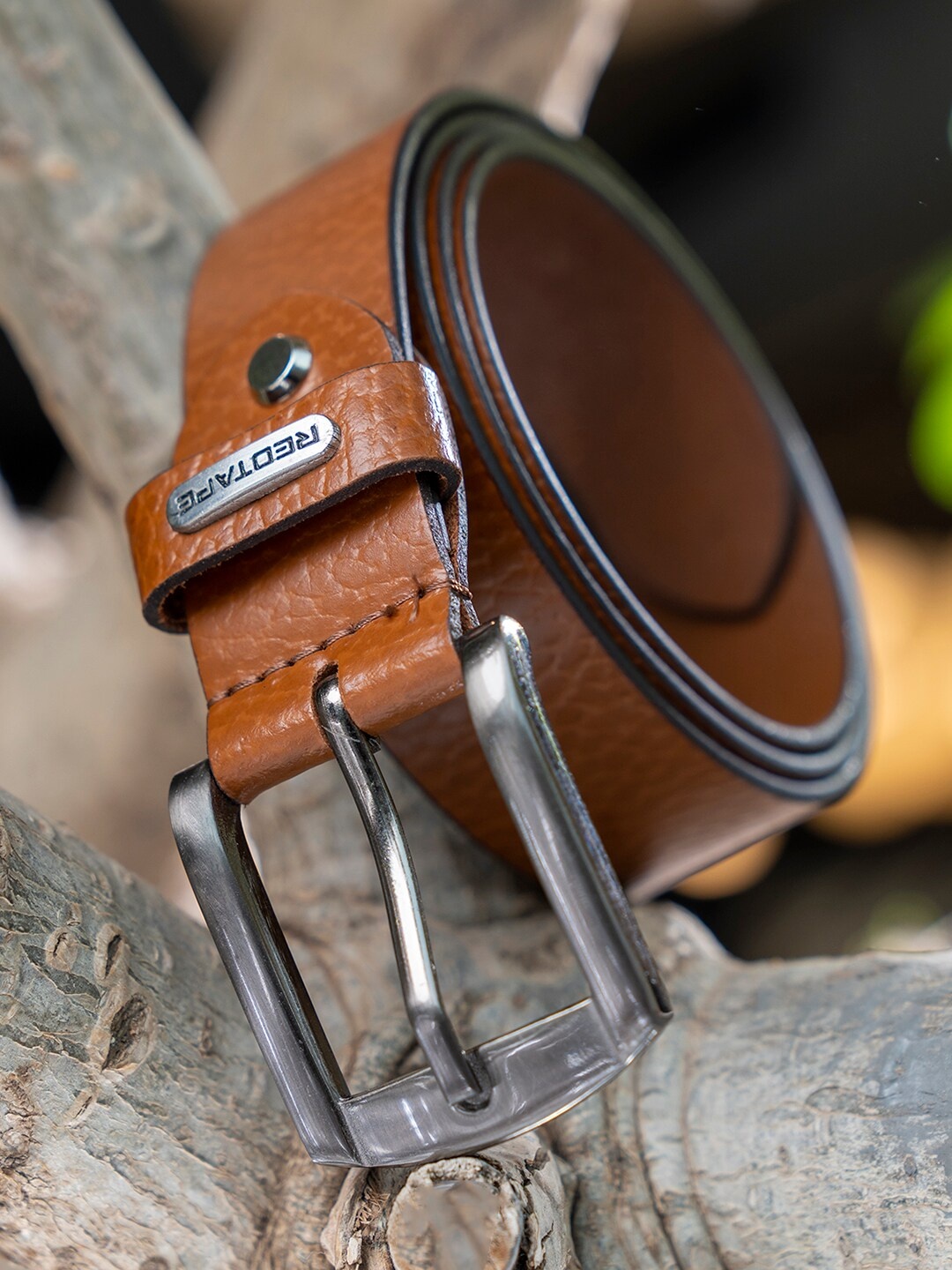 

Red Tape Men Tan Textured Leather Belt