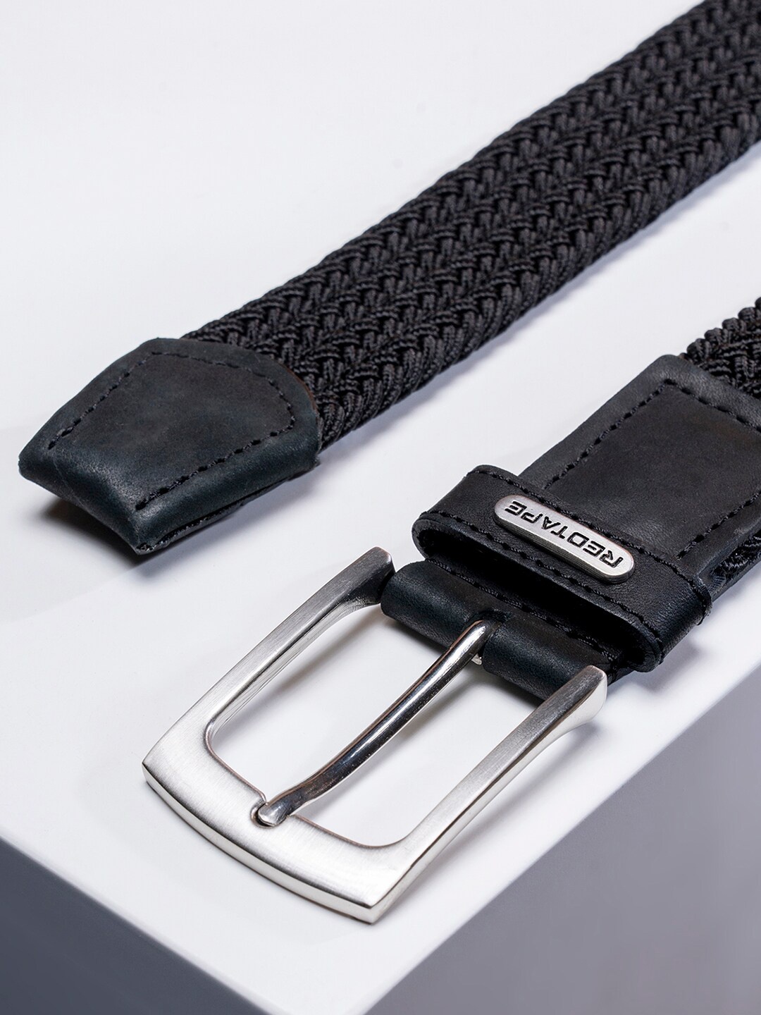 

Red Tape Men Black Textured Belt