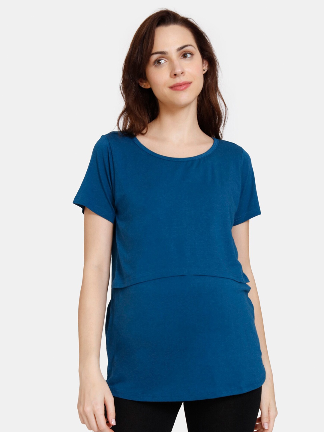 

Coucou by Zivame Women Blue Solid Maternity Top