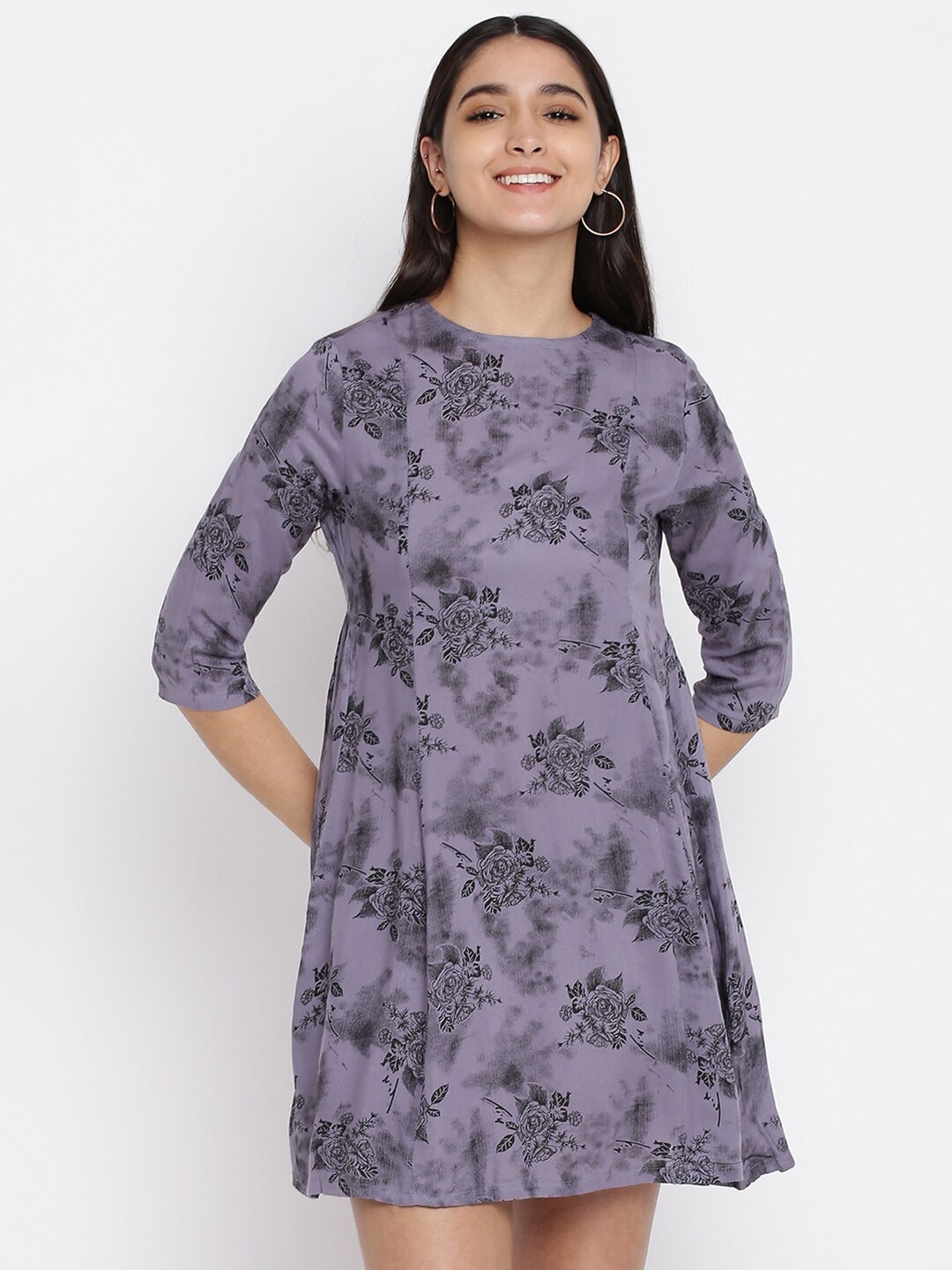 

abof Purple Floral Dress