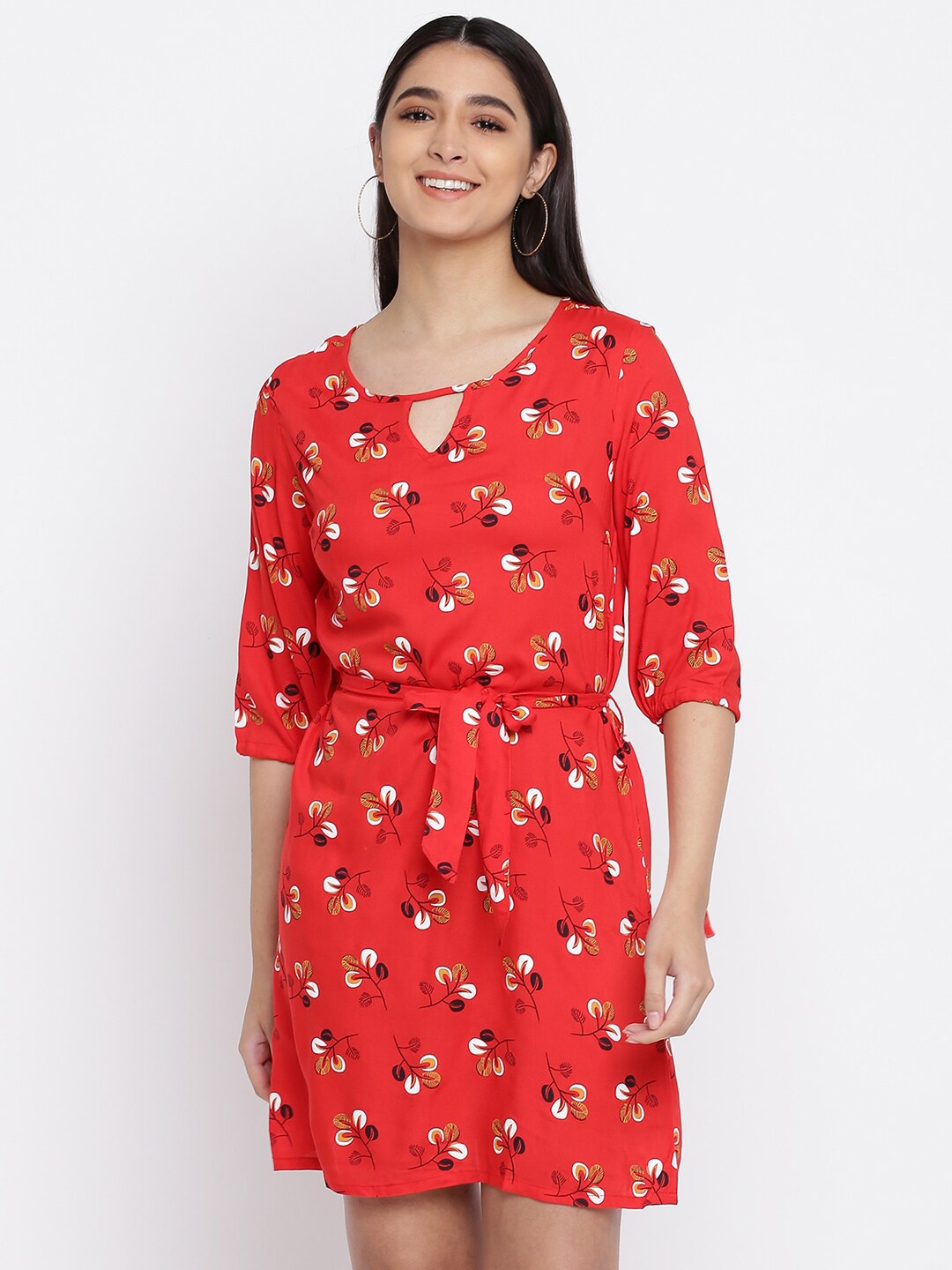

abof Red Floral Dress