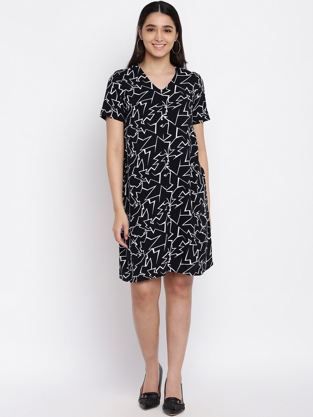 

abof Women Shirt Style Dress, Black