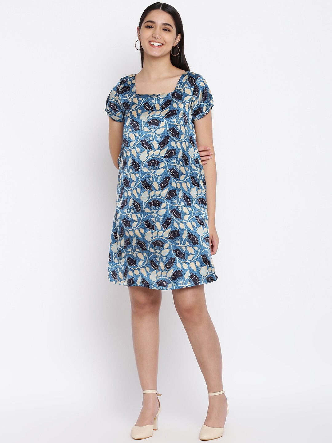 

abof Blue Floral A-Line Dress