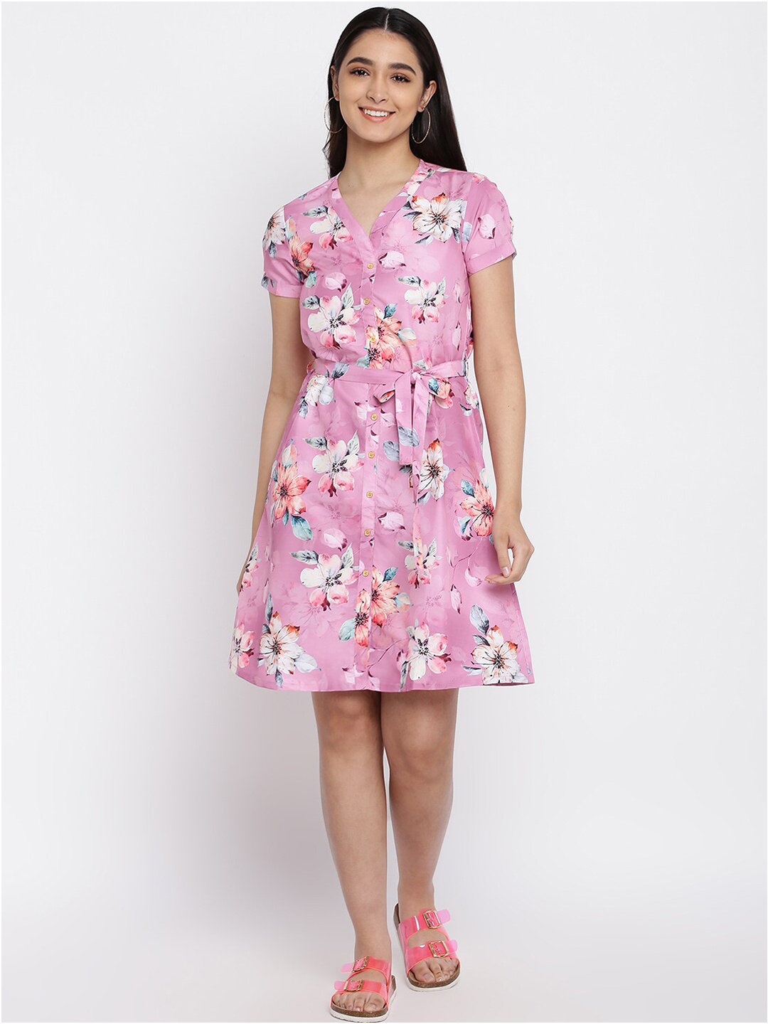 

abof Pink Floral Dress