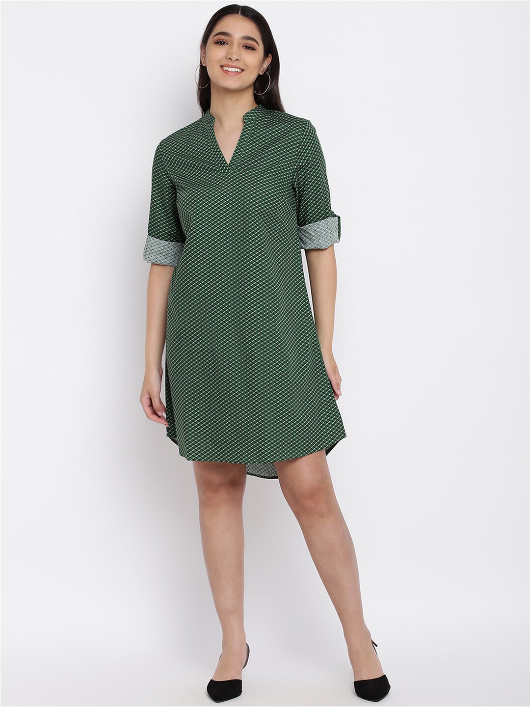 

abof Green A-Line Dress