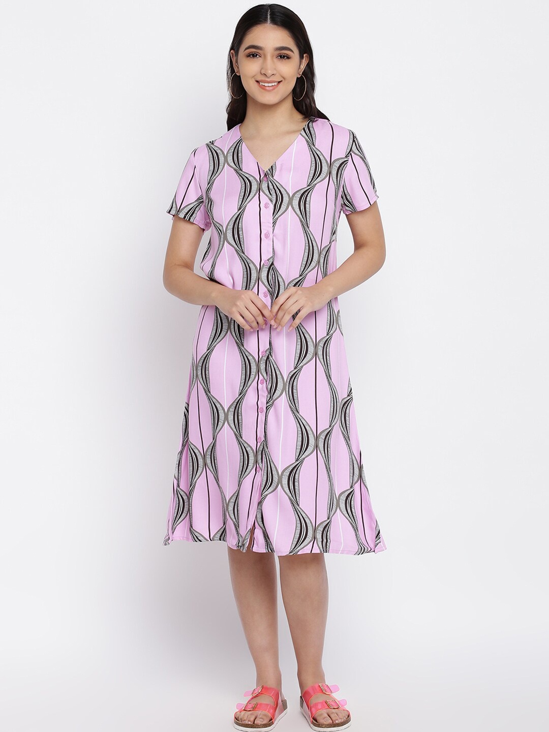 

abof Pink Midi Dress