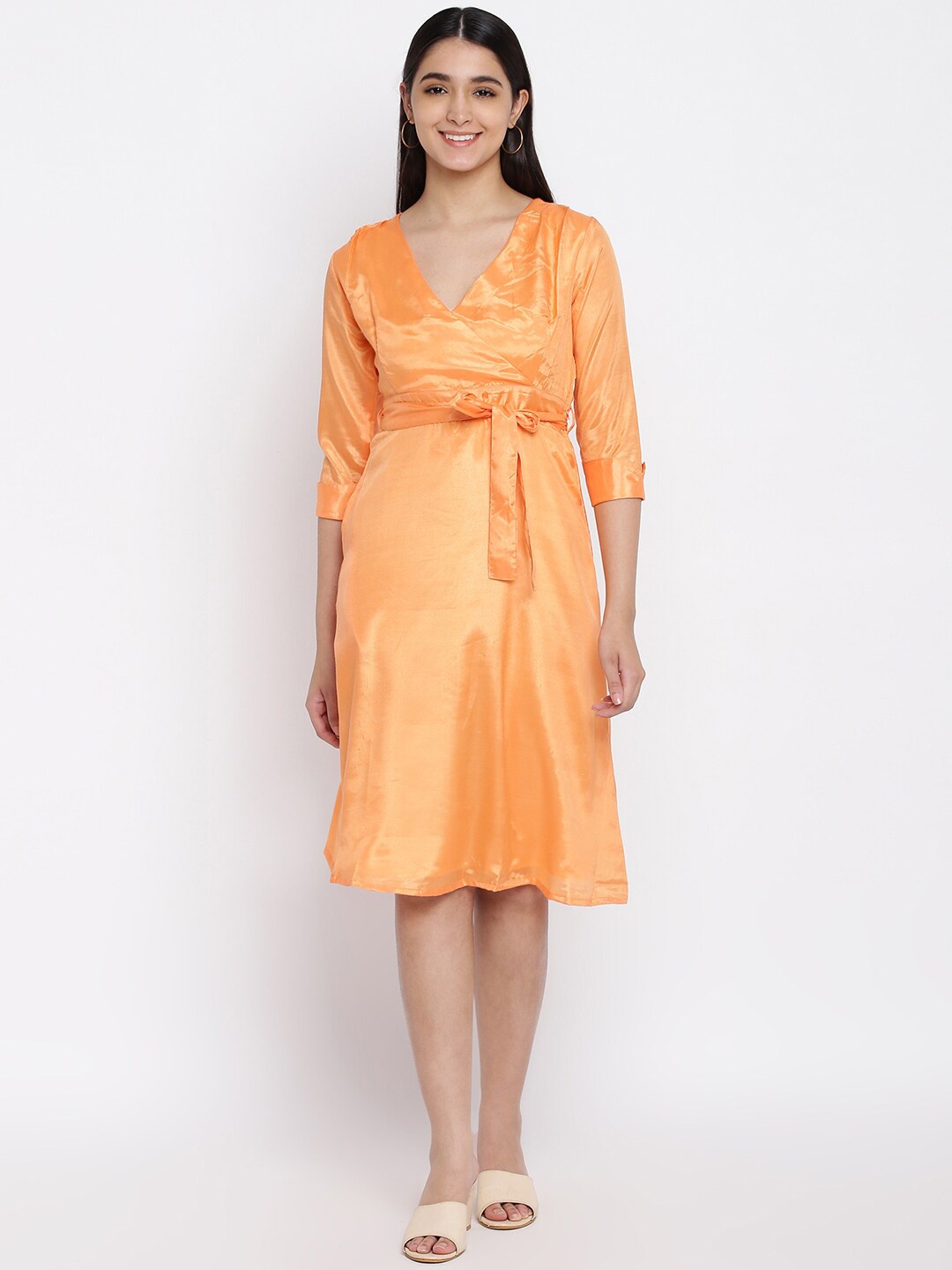 

abof Orange A-Line Dress