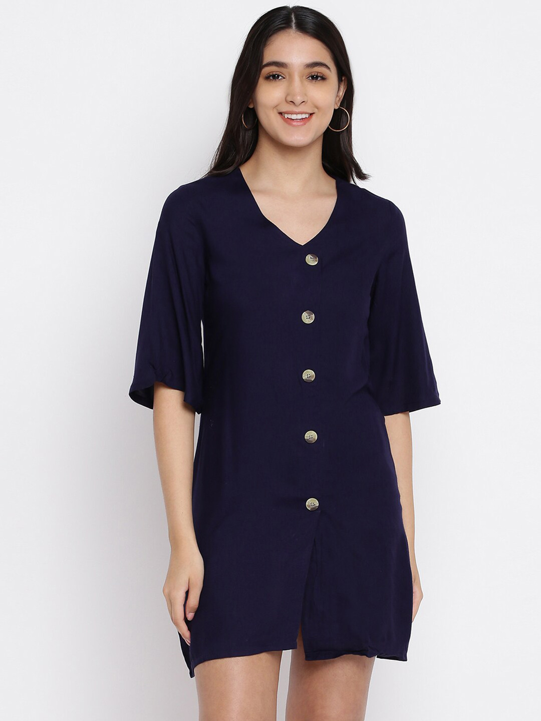

abof Navy Blue A-Line Dress