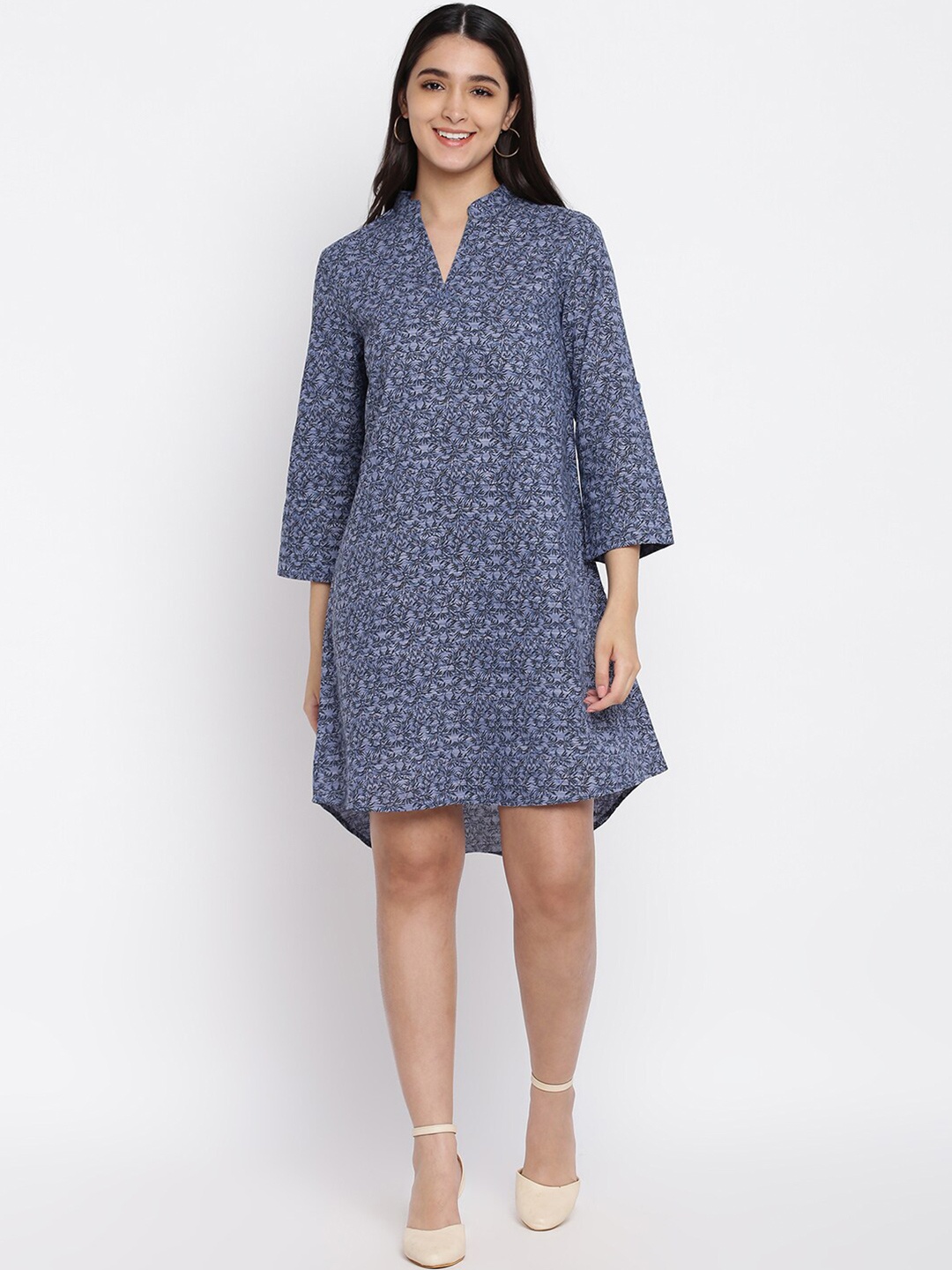 

abof Blue Shirt Dress