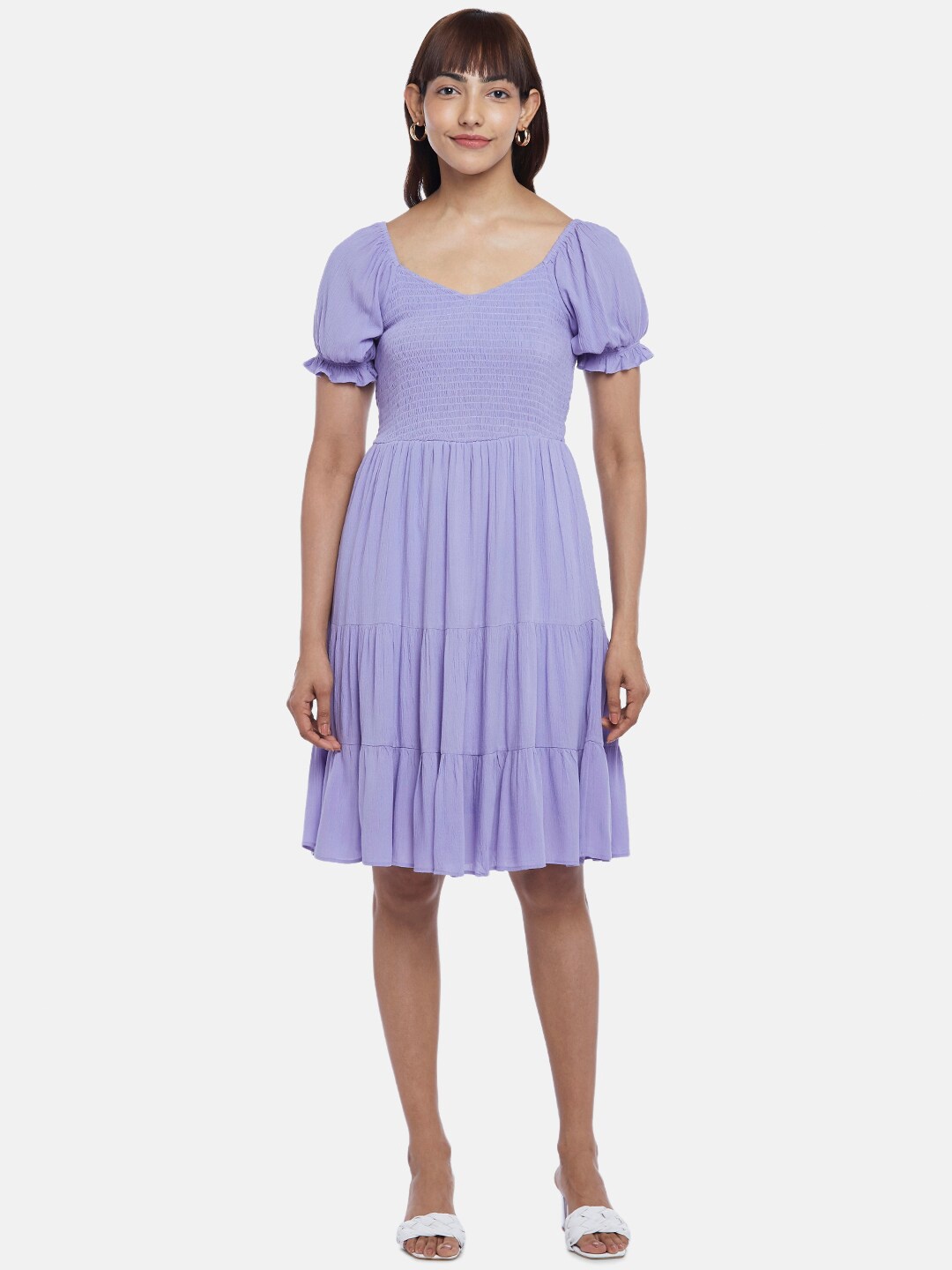 

Honey by Pantaloons Purple Fit and Flare Dress