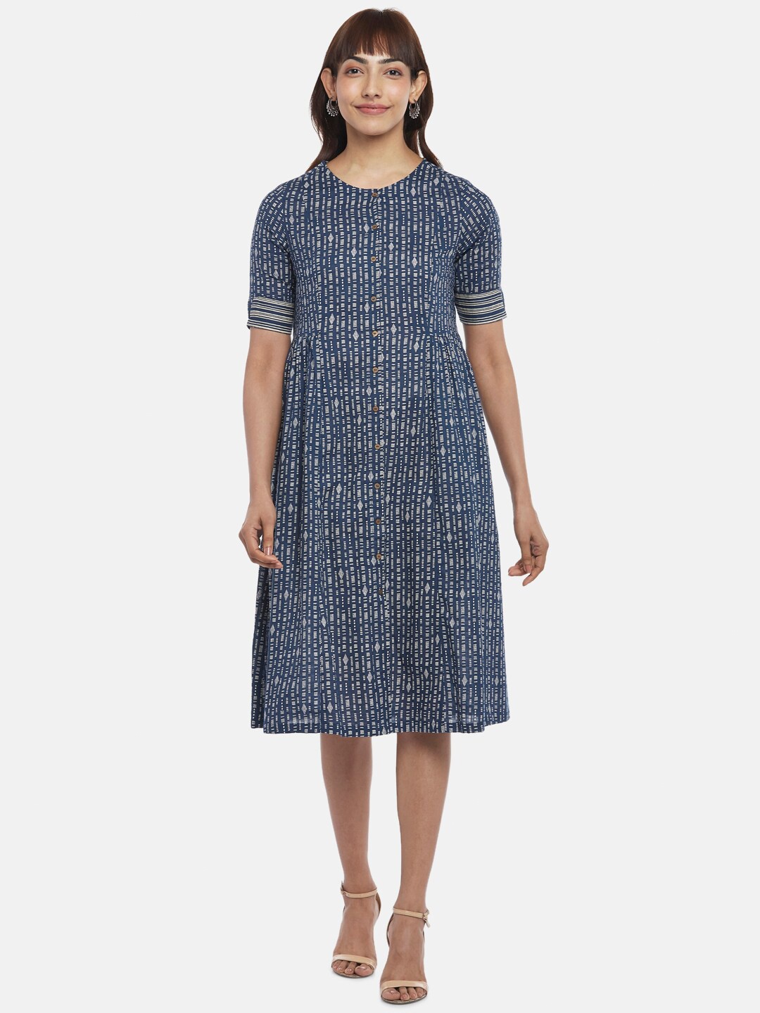 

AKKRITI BY PANTALOONS Blue A-Line Dress