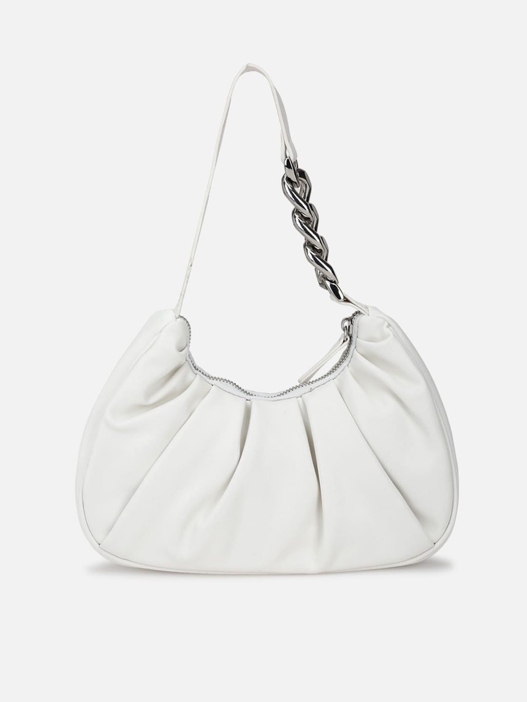 

FOREVER 21 White Half Moon Hobo Bag