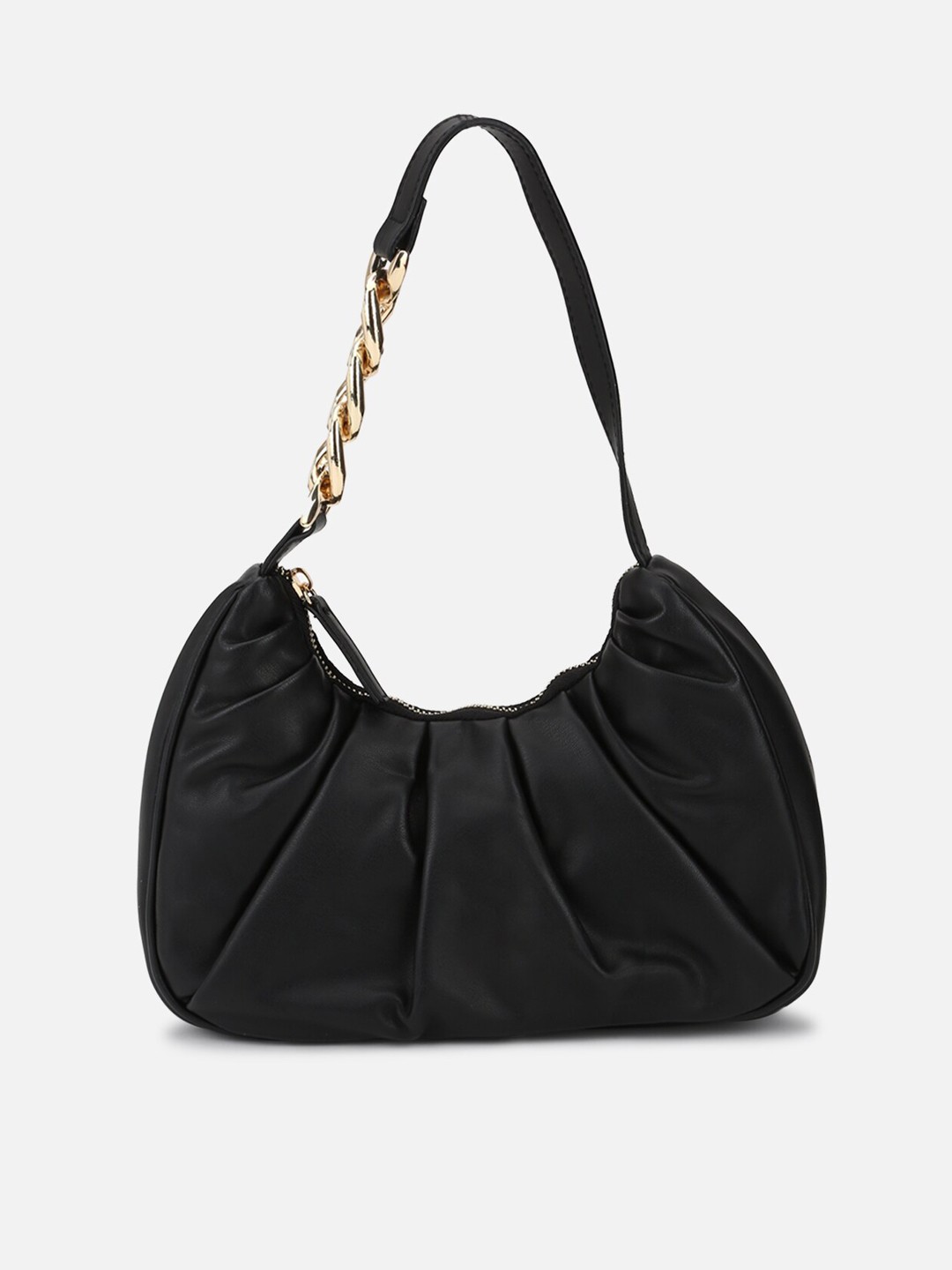 

FOREVER 21 Women Black PU Half Moon Hobo Bag