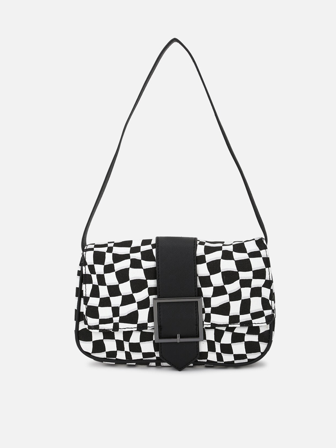 

FOREVER 21 Women Black Geometric Printed Structured Sling Bag
