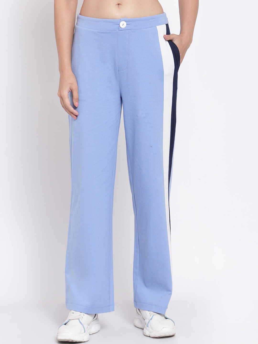 

YOONOY Women Organic Cotton Straight Fit Track Pants, Blue