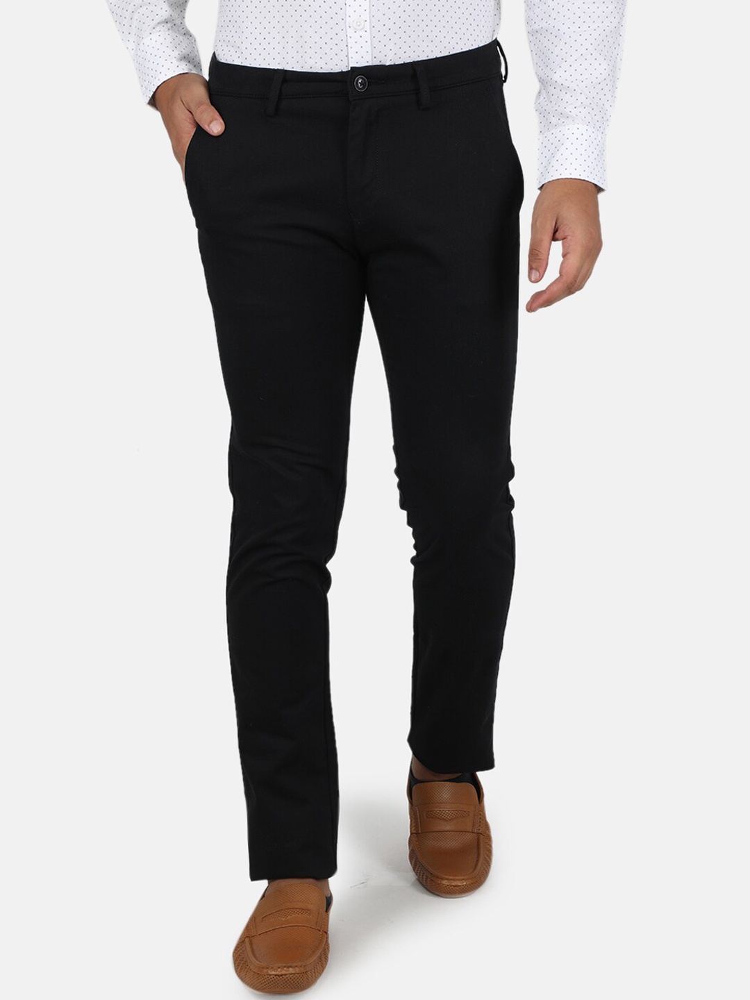 

Monte Carlo Men Black Smart Slim Fit Formal Trousers