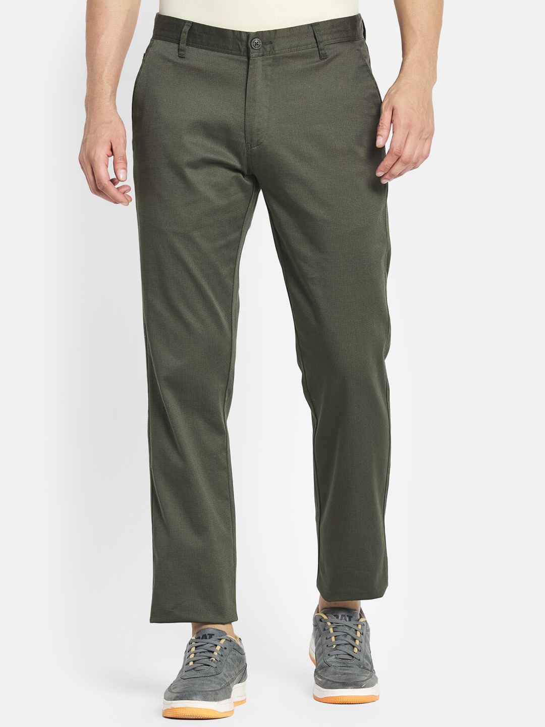 

Monte Carlo Men Green Smart Slim Fit Chinos Trousers