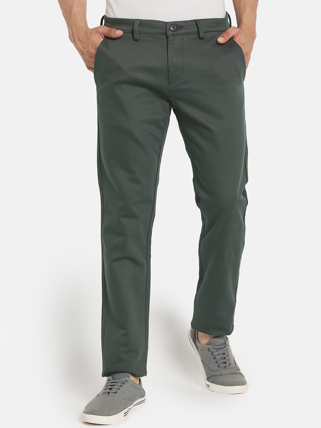 

Monte Carlo Men Green Smart Slim Fit Trousers