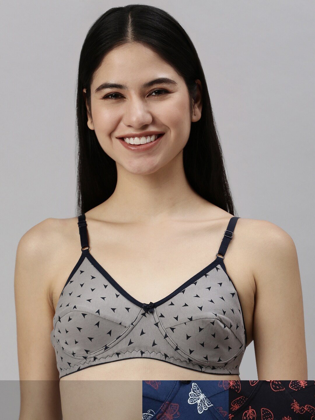 

Kryptic Navy Blue & Grey Animal Bra