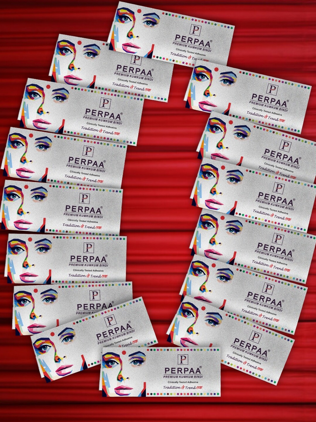 

PERPAA Red Velvet Kumkum Bindi Box with 15 Flaps - Size 5
