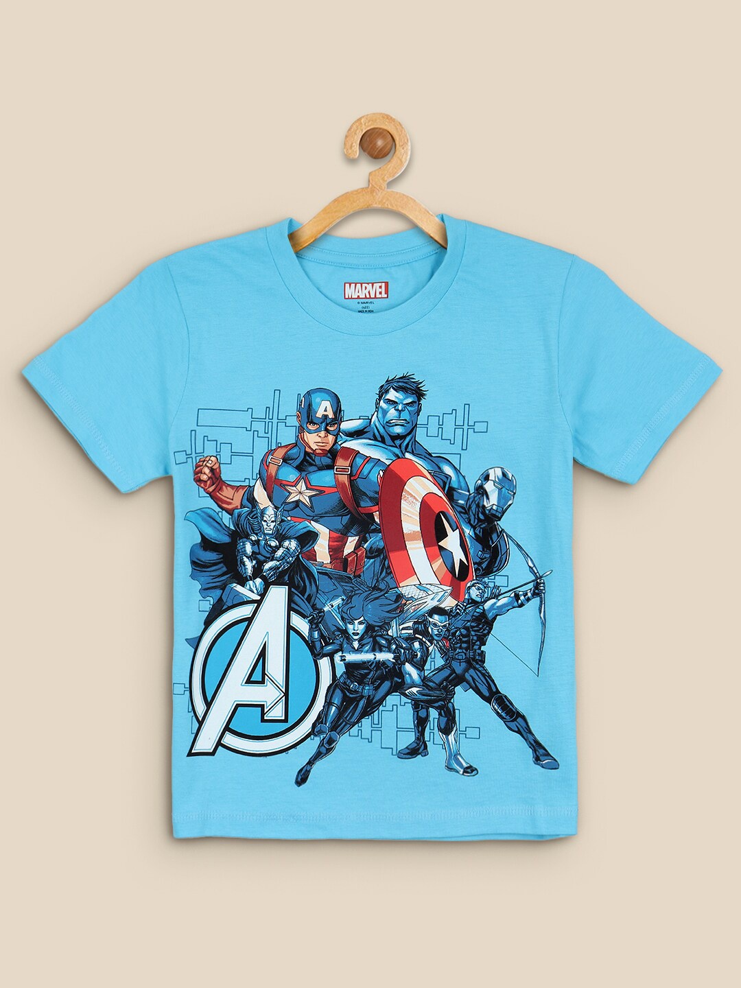 

Kids Ville Boys Blue Avengers Printed Pure Cotton T-shirt