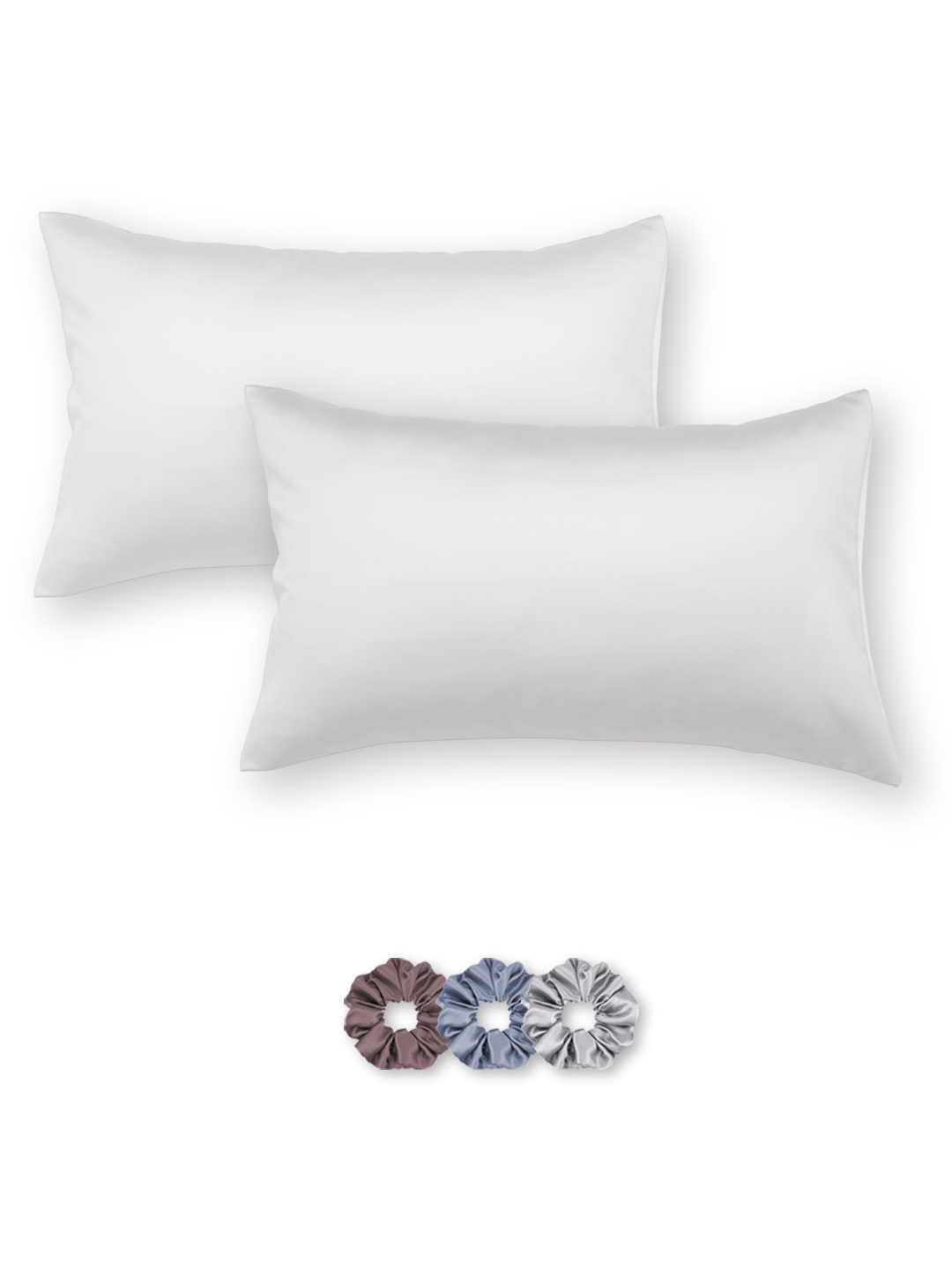 

Seevo Set Of 2 White 400 TC Satin Pillow Covers