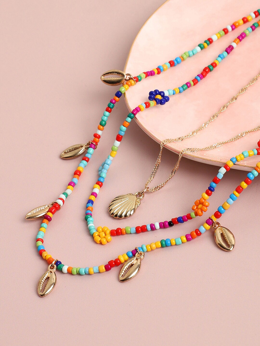 

SOHI Gold-Toned & Blue Gold-Plated Necklace