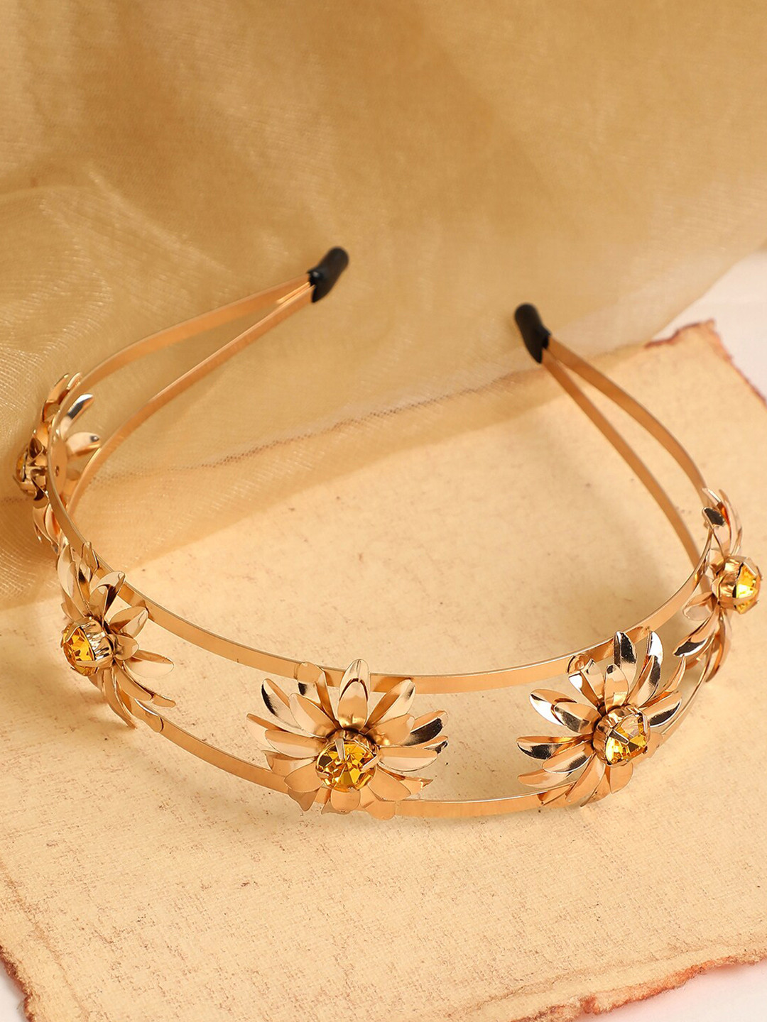 

SOHI Women Gold Plated Embellished Hairband