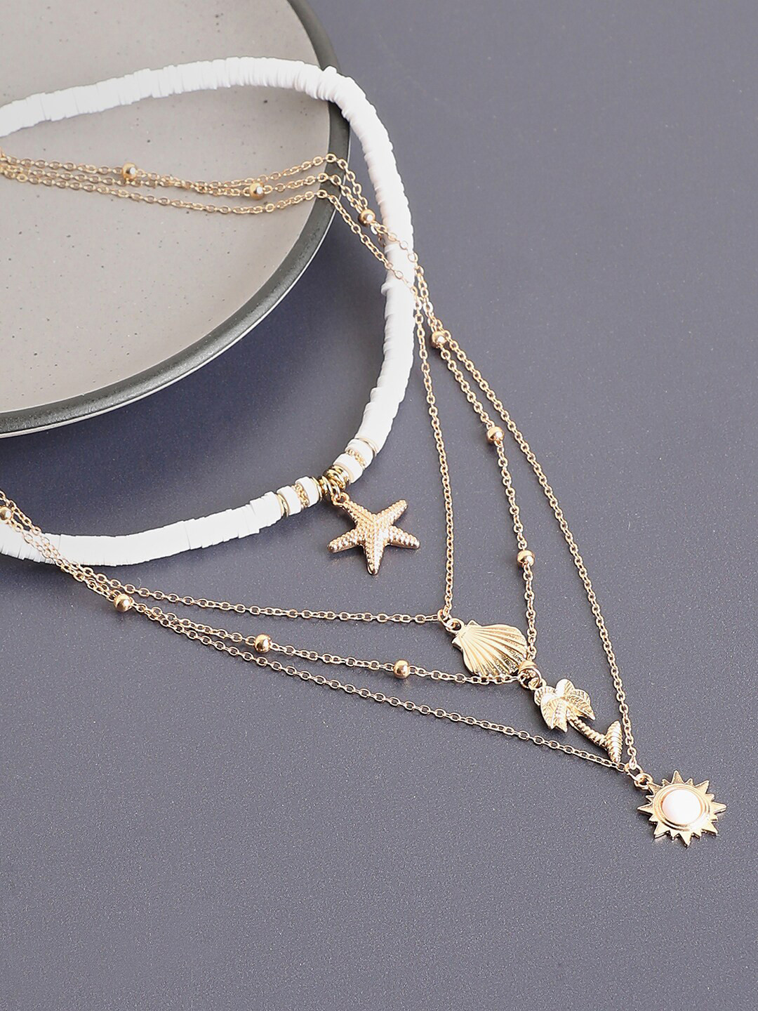 

SOHI Gold-Toned & White Gold-Plated Necklace
